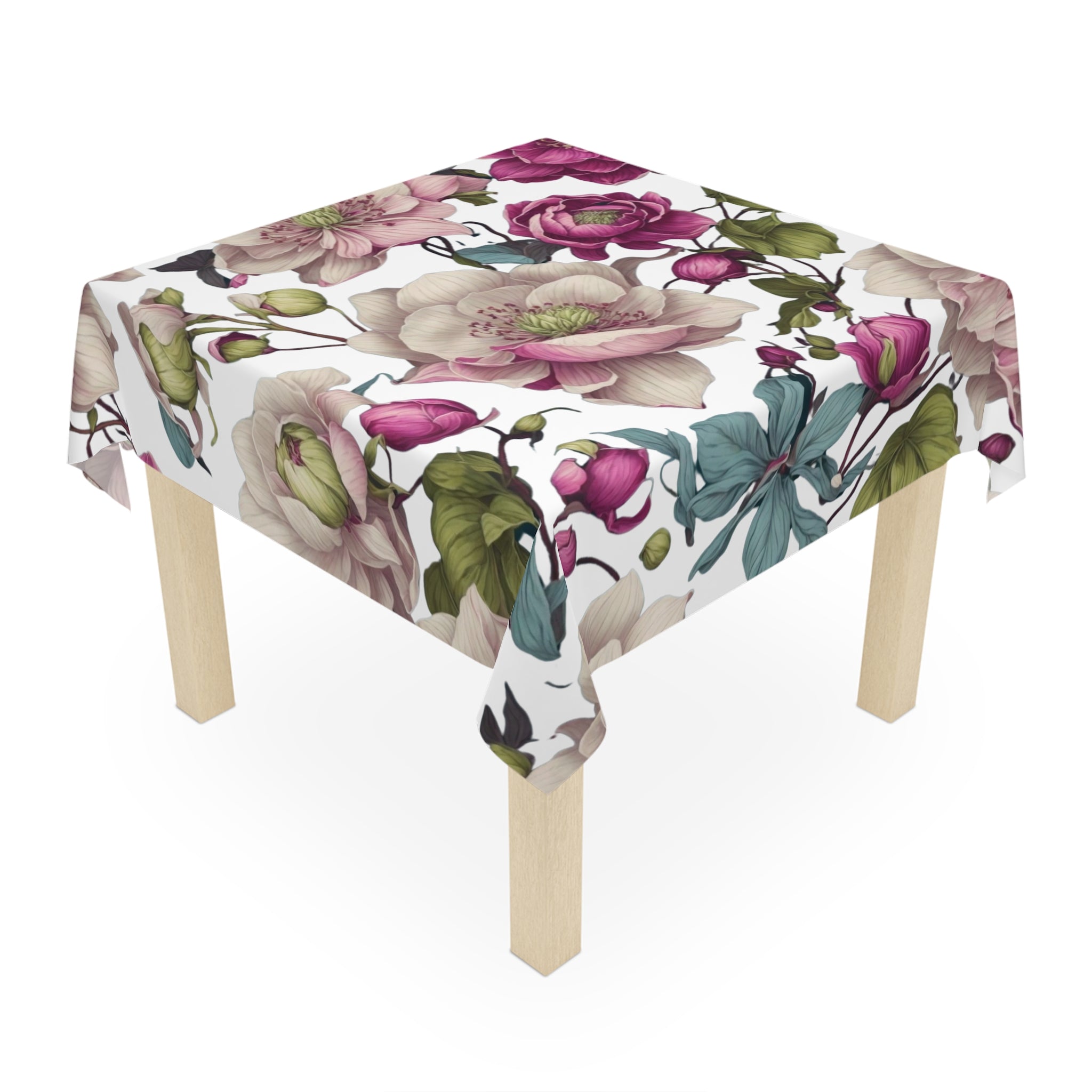 Gentle Spring Helleborus Flowers Designed 55" x 55" Tablecloth