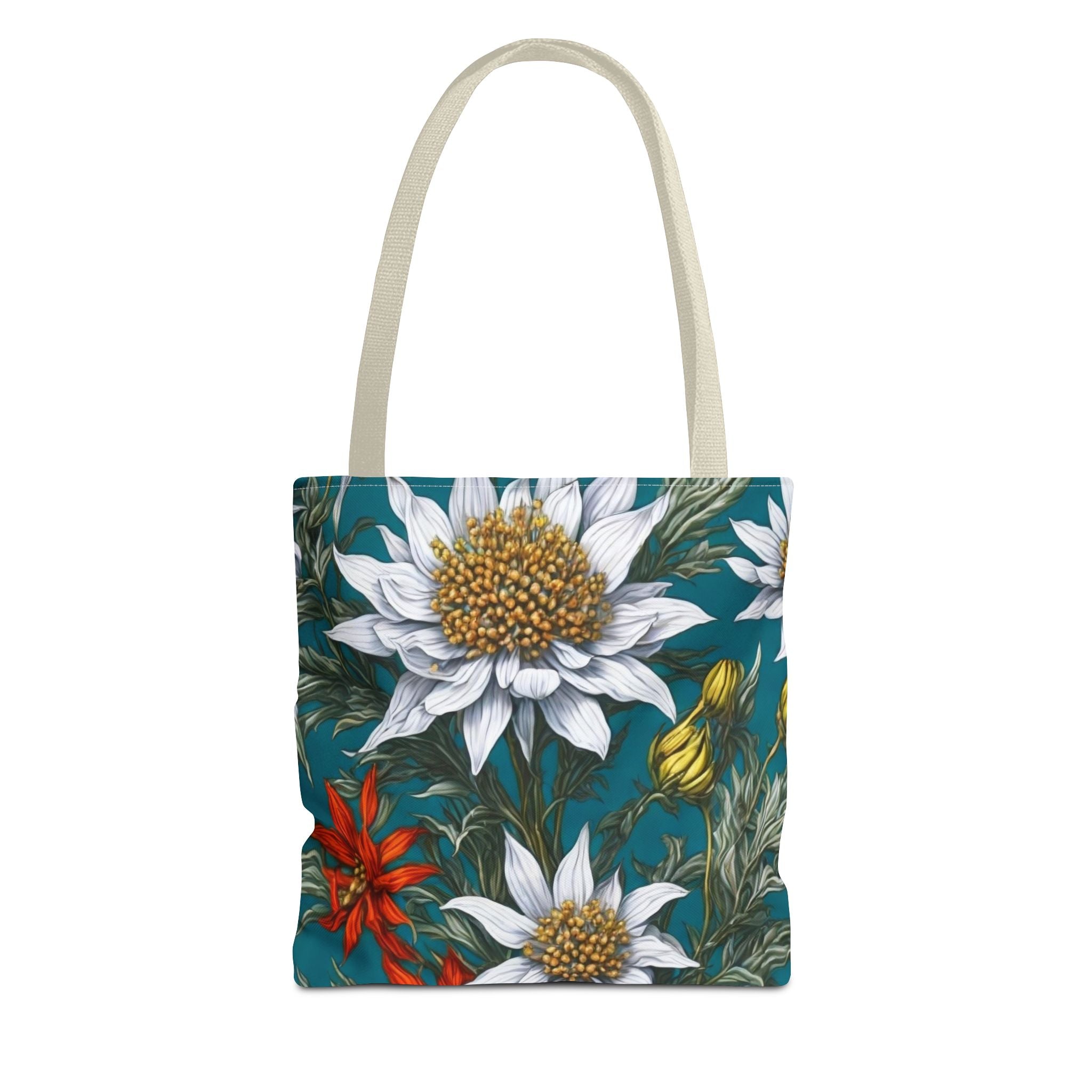 Whimsical Edelweiss Flowers Tote Bag Available in 3 sizes