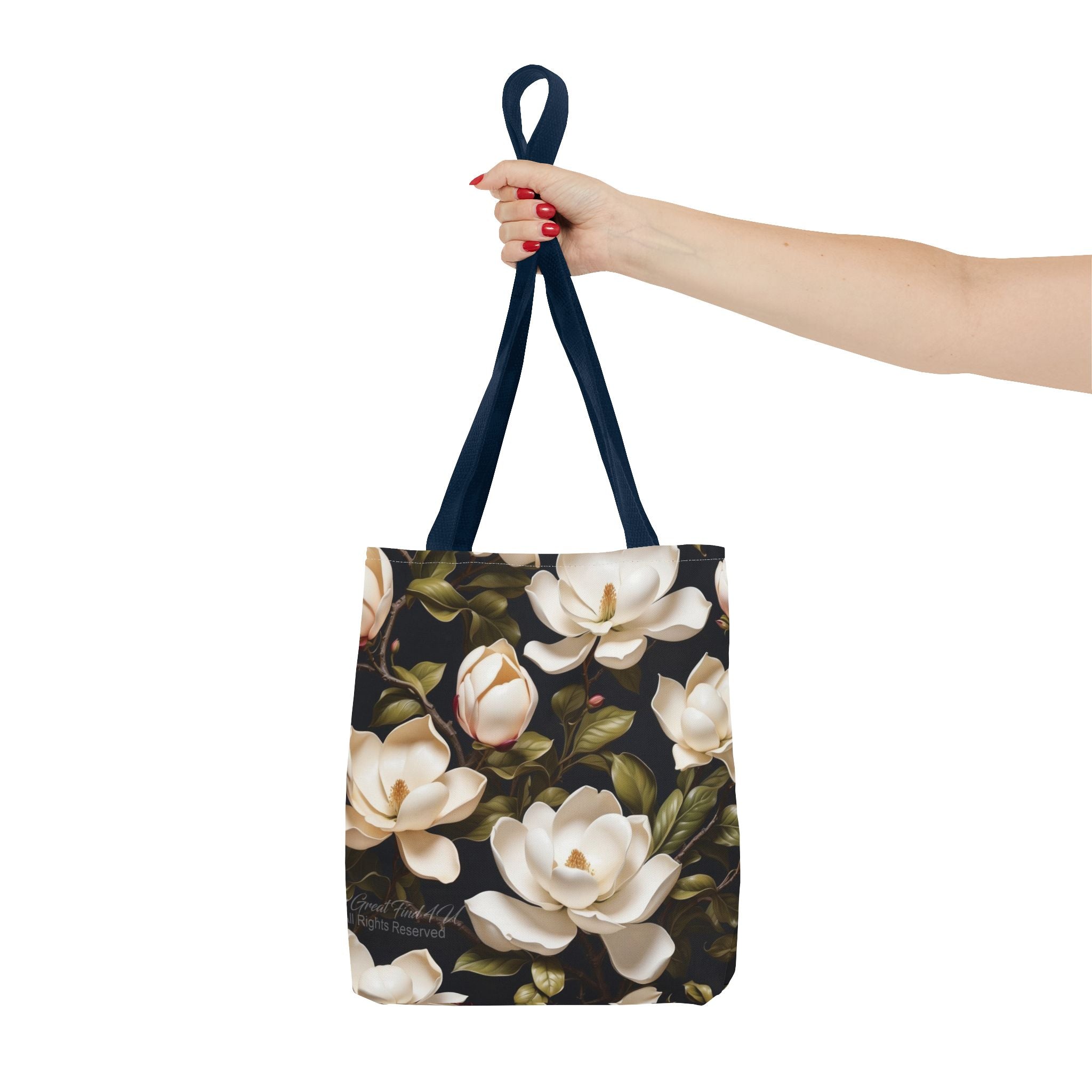 Wild White Magnolias Floral Designed Tote Bag Available in 3 sizes