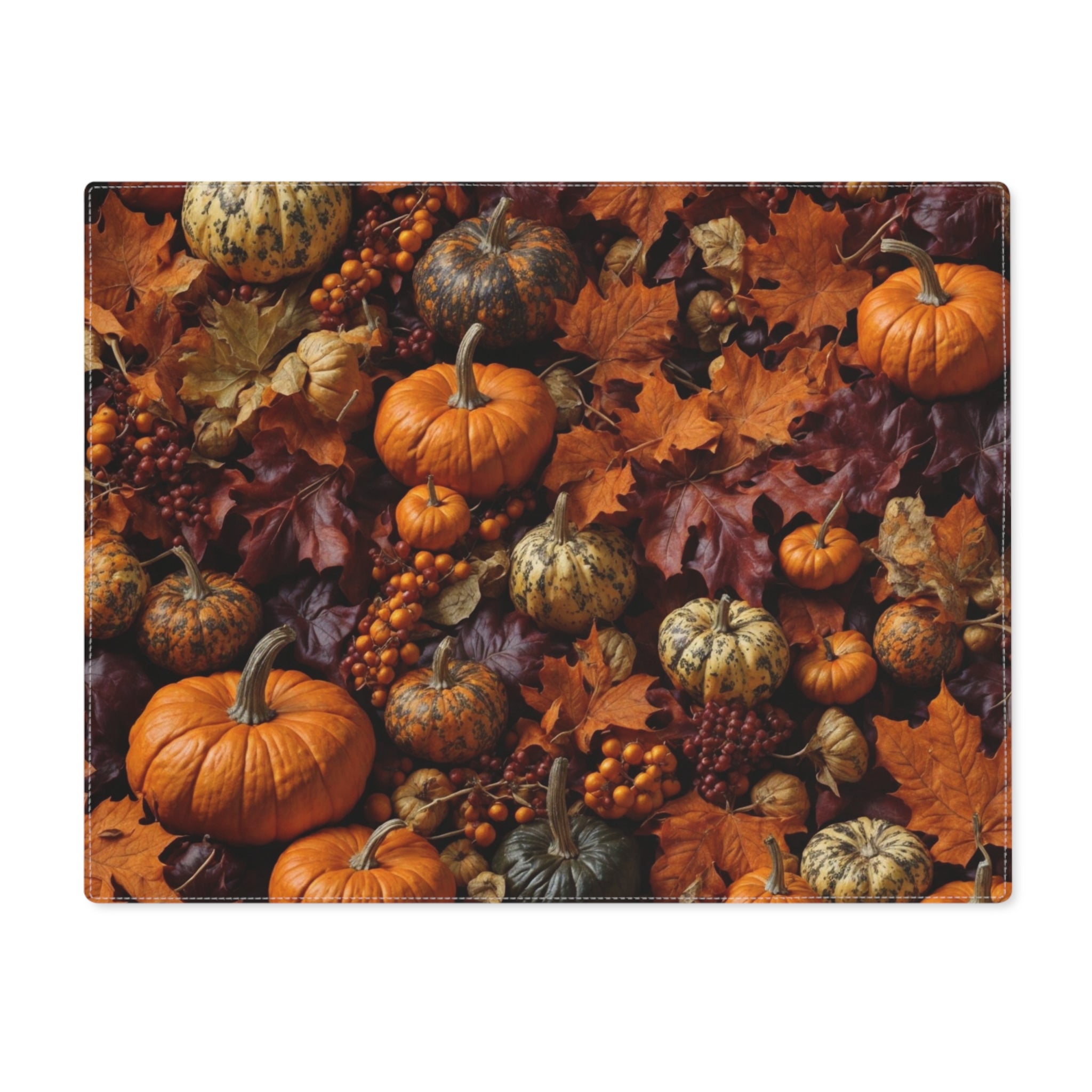 Rustic Pumpkin Harvest Among Fall Foliage Designed Placemat