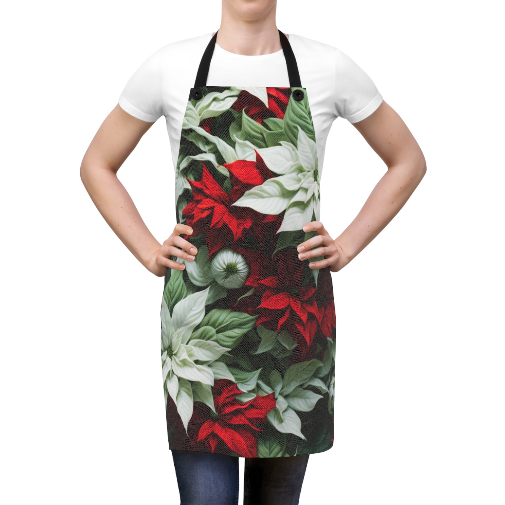 Blooming Bali Poinsettia Flowers Design Apron - Your Perfect Cooking Companion for your Kitchen