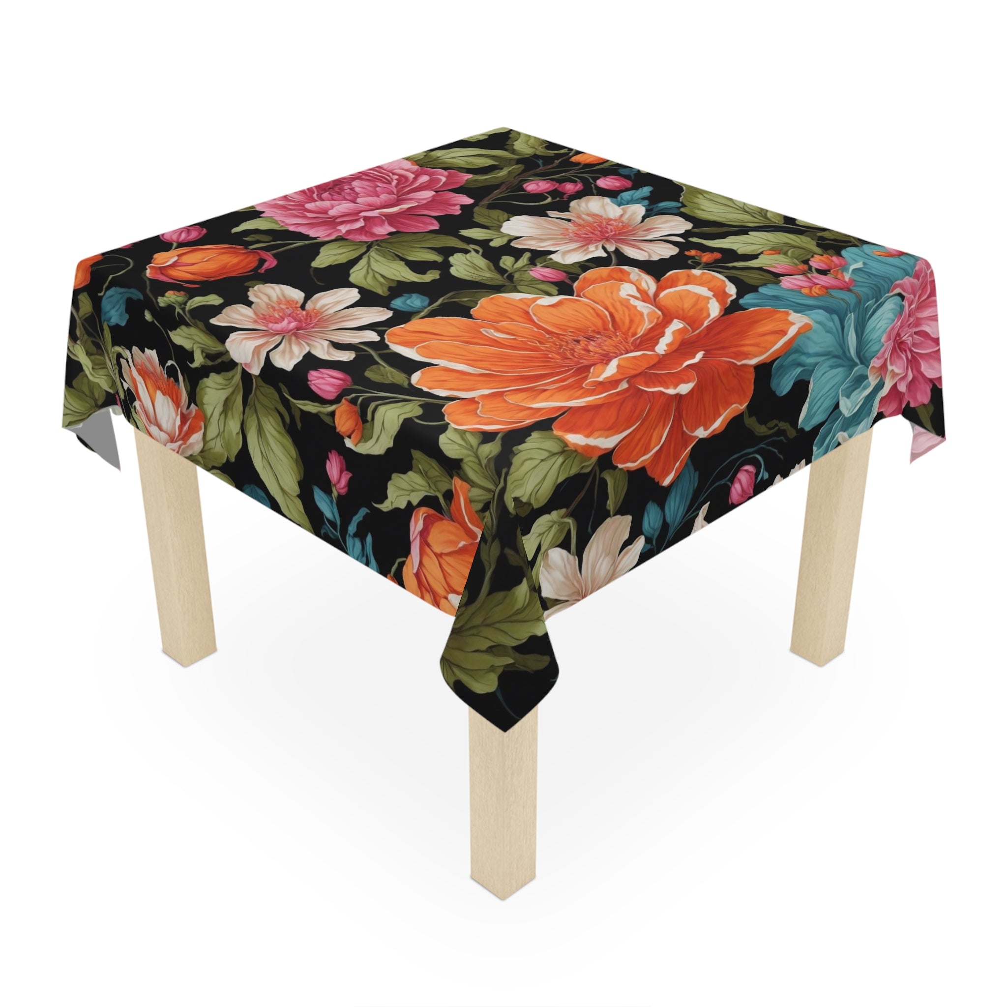 Radiant Chelone Flowers Designed 55" x 55" Tablecloth