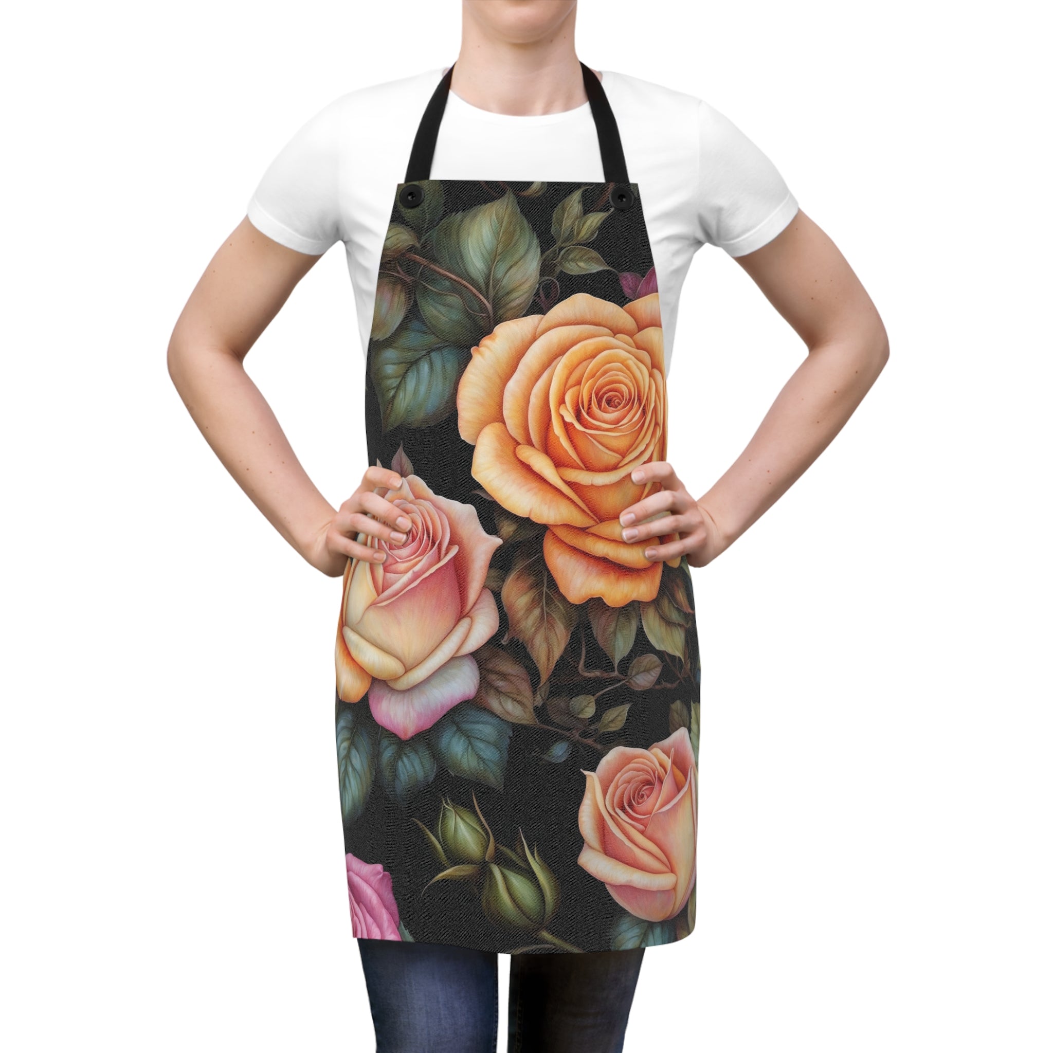 Captivating Pastel Floral Rose Designed Apron