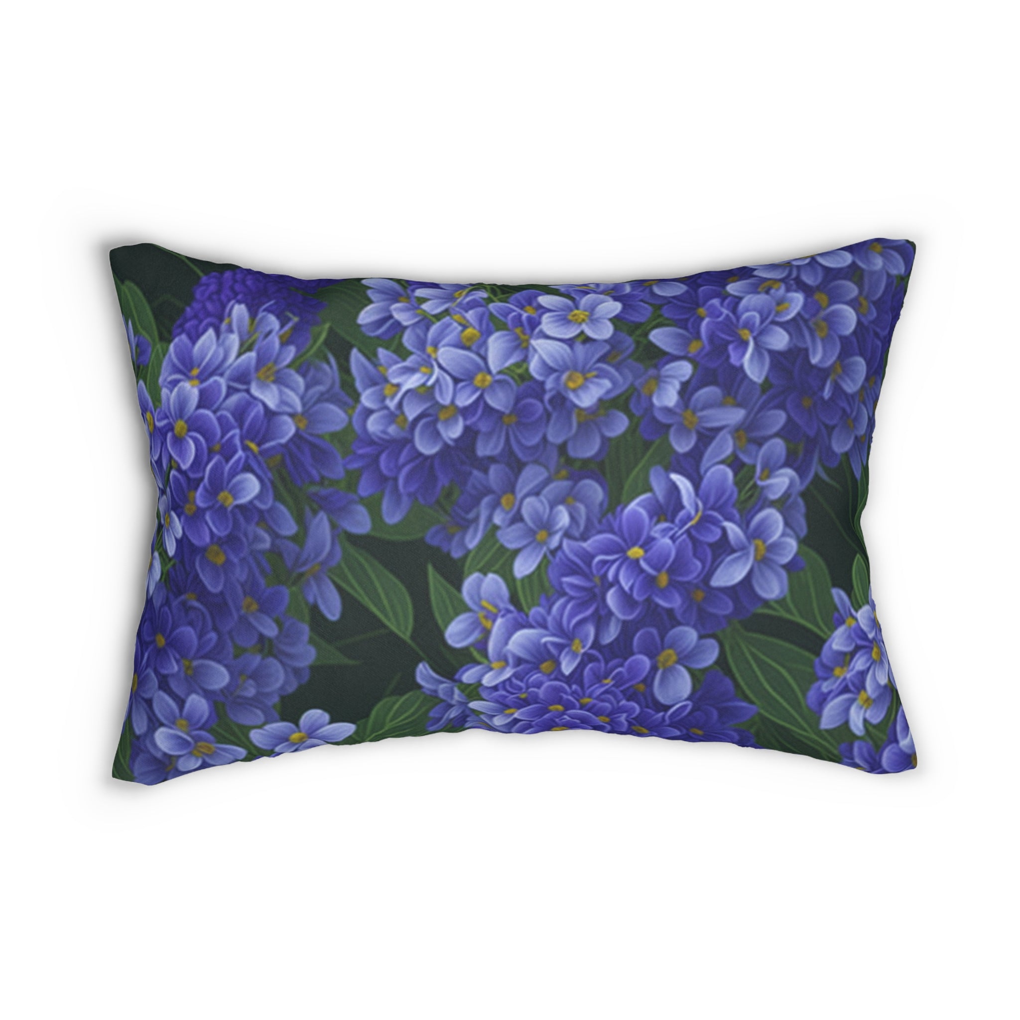 Abundant Syringa Flowers Designed Spun Polyester Lumbar Pillow with Insert