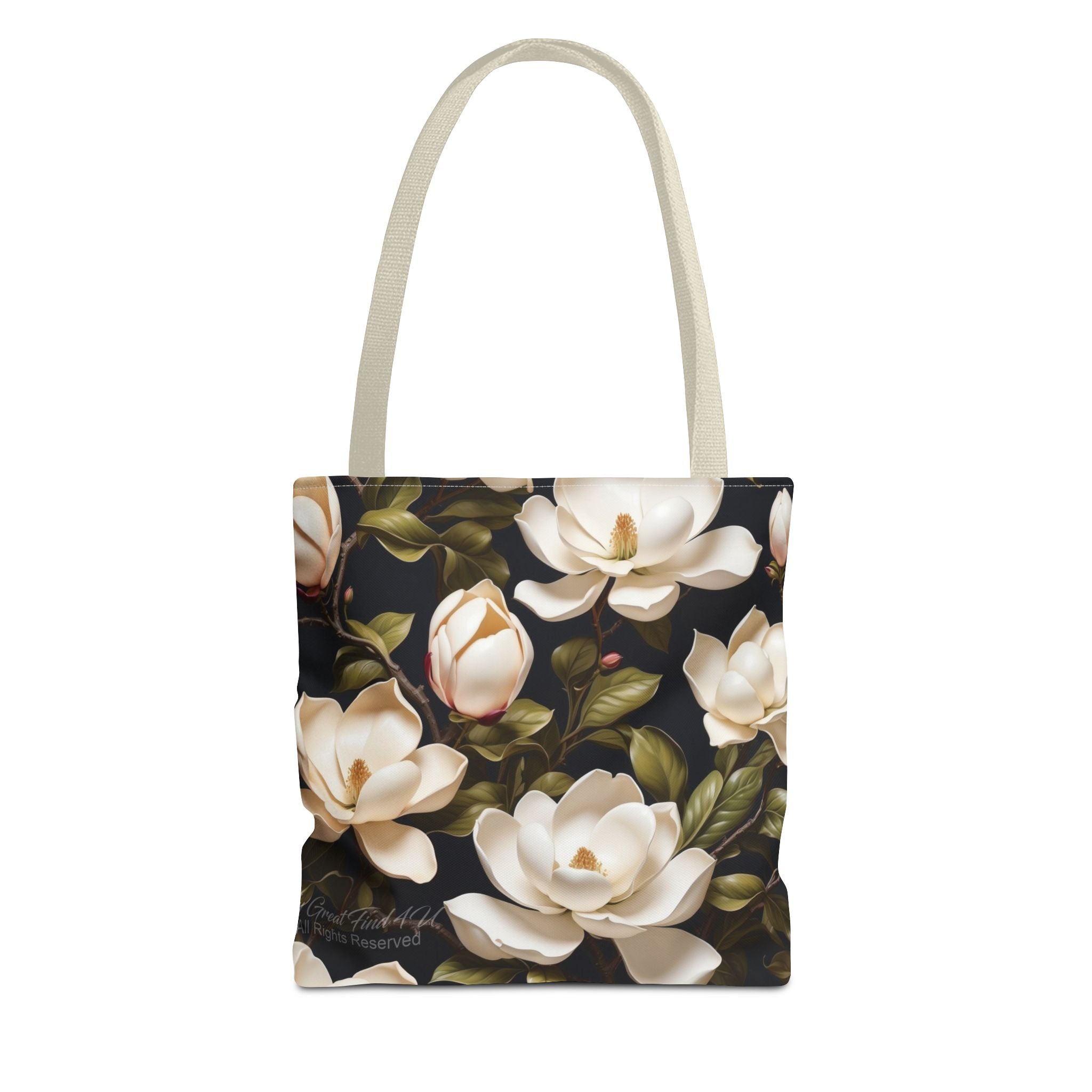 Wild White Magnolias Floral Designed Tote Bag Available in 3 sizes