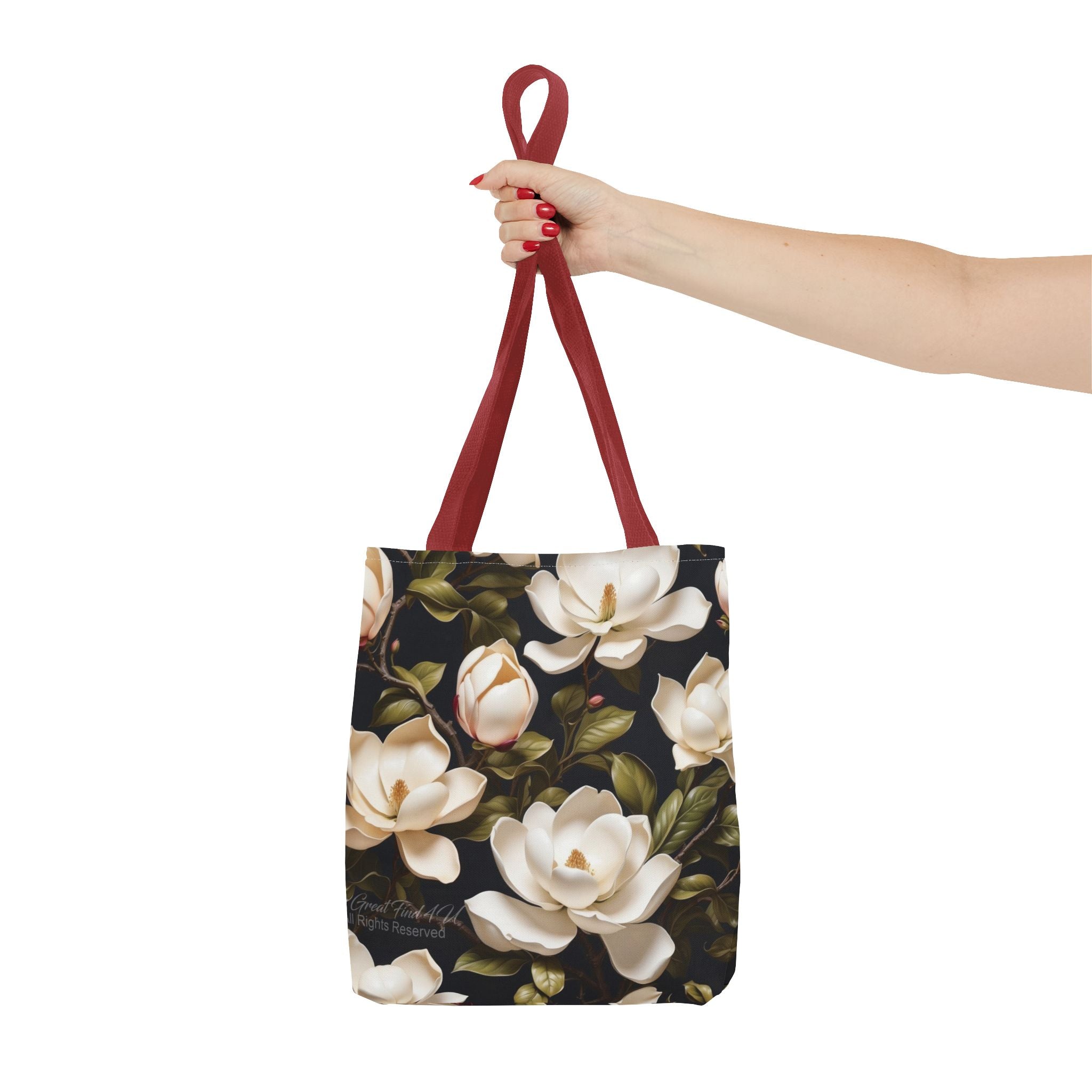 Wild White Magnolias Floral Designed Tote Bag Available in 3 sizes