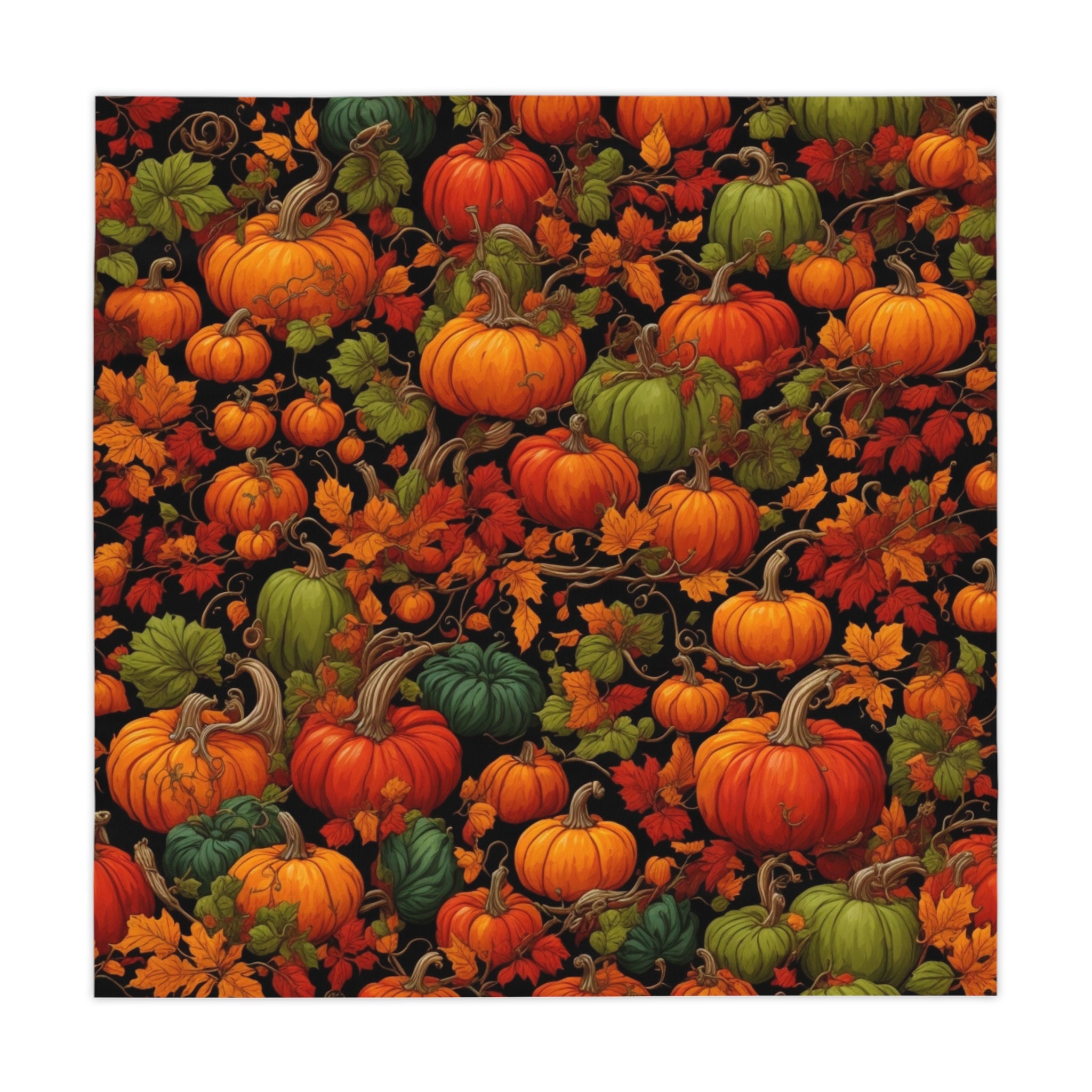 The Pumpkin Patch Pattern Designed 55" x 55" Tablecloth