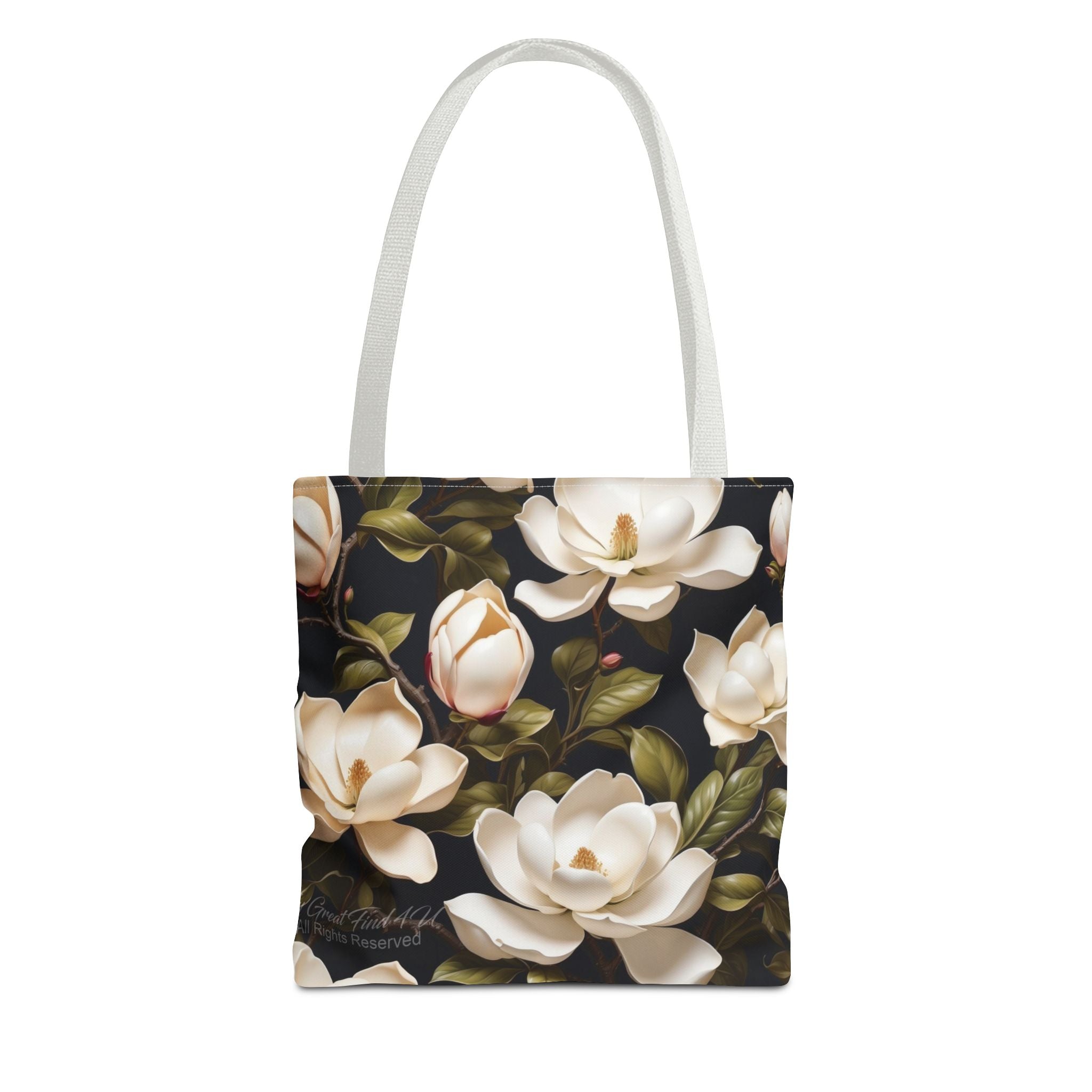Wild White Magnolias Floral Designed Tote Bag Available in 3 sizes