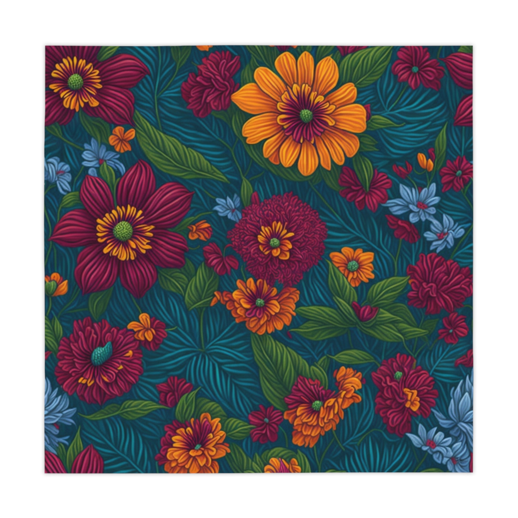 Exotic Tolmiea Flowers Designed 55" x 55" Tablecloth