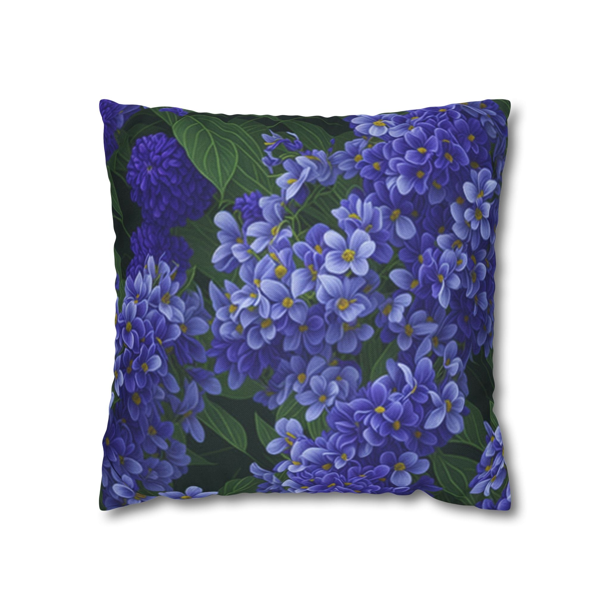 Abundant Syringa Flowers Designed Spun Polyester Square Pillowcase