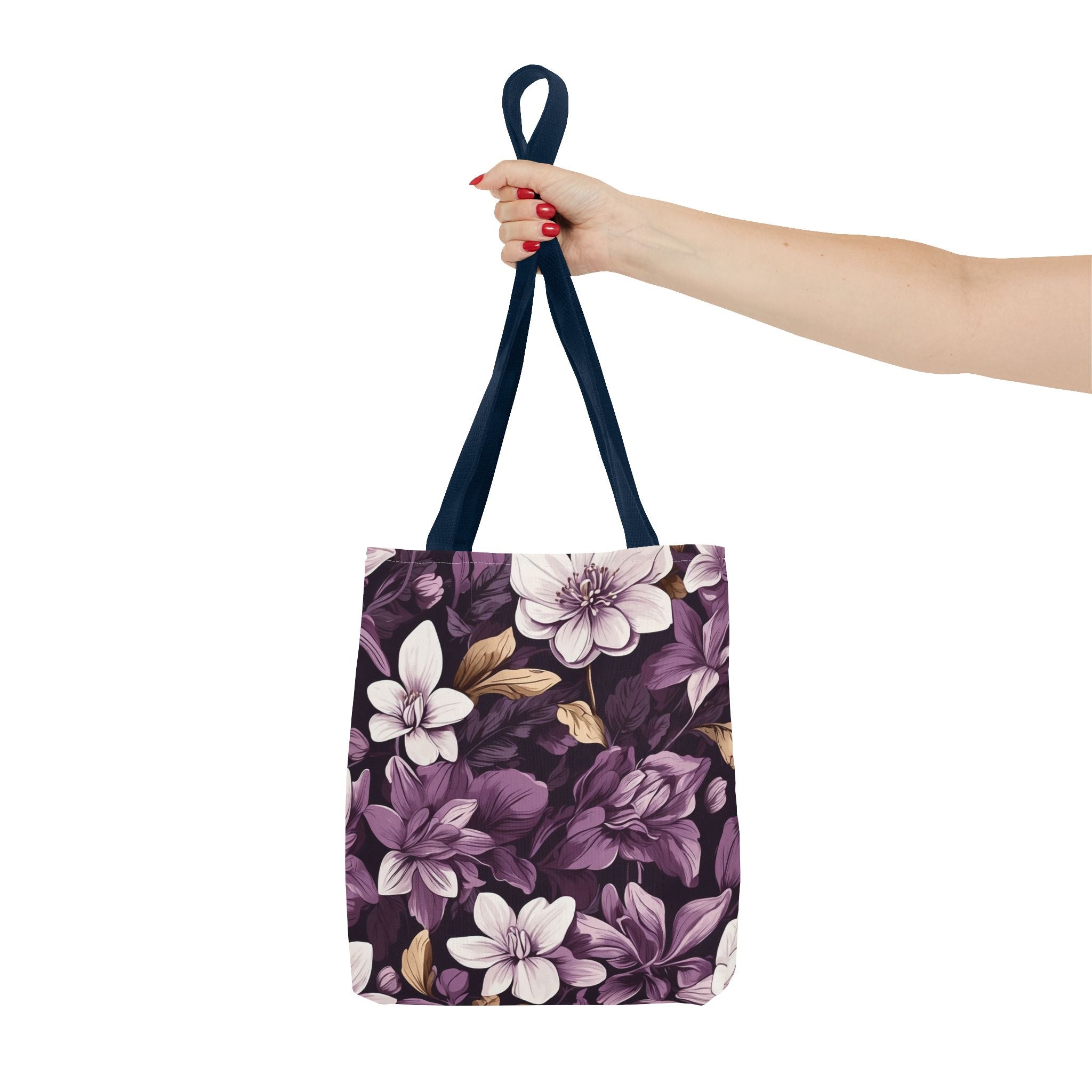Brilliant Spring Floral Tote Bag in Purple Basil