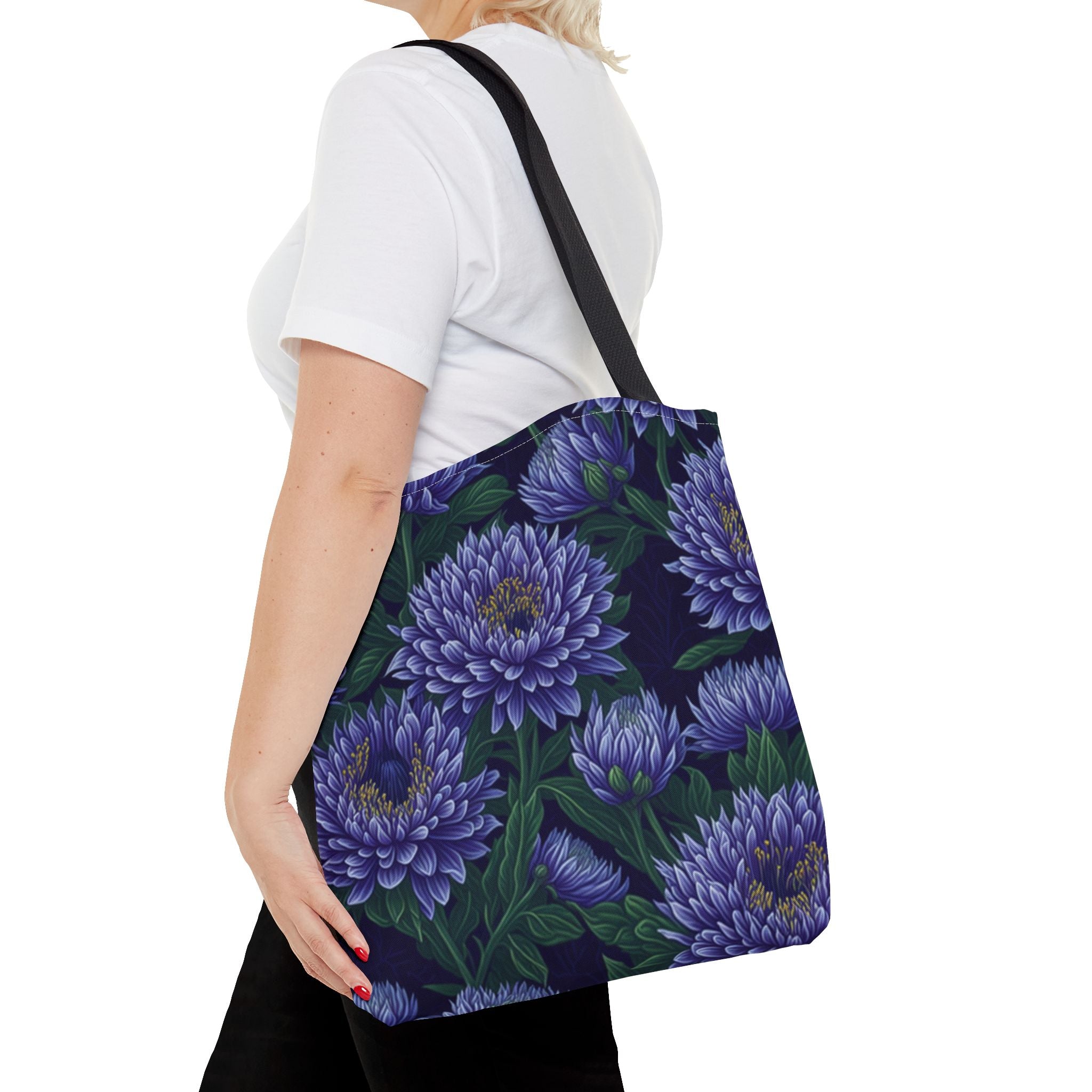 Brilliant Stokesia Floral Designed Tote Bag Available in 3 Sizes