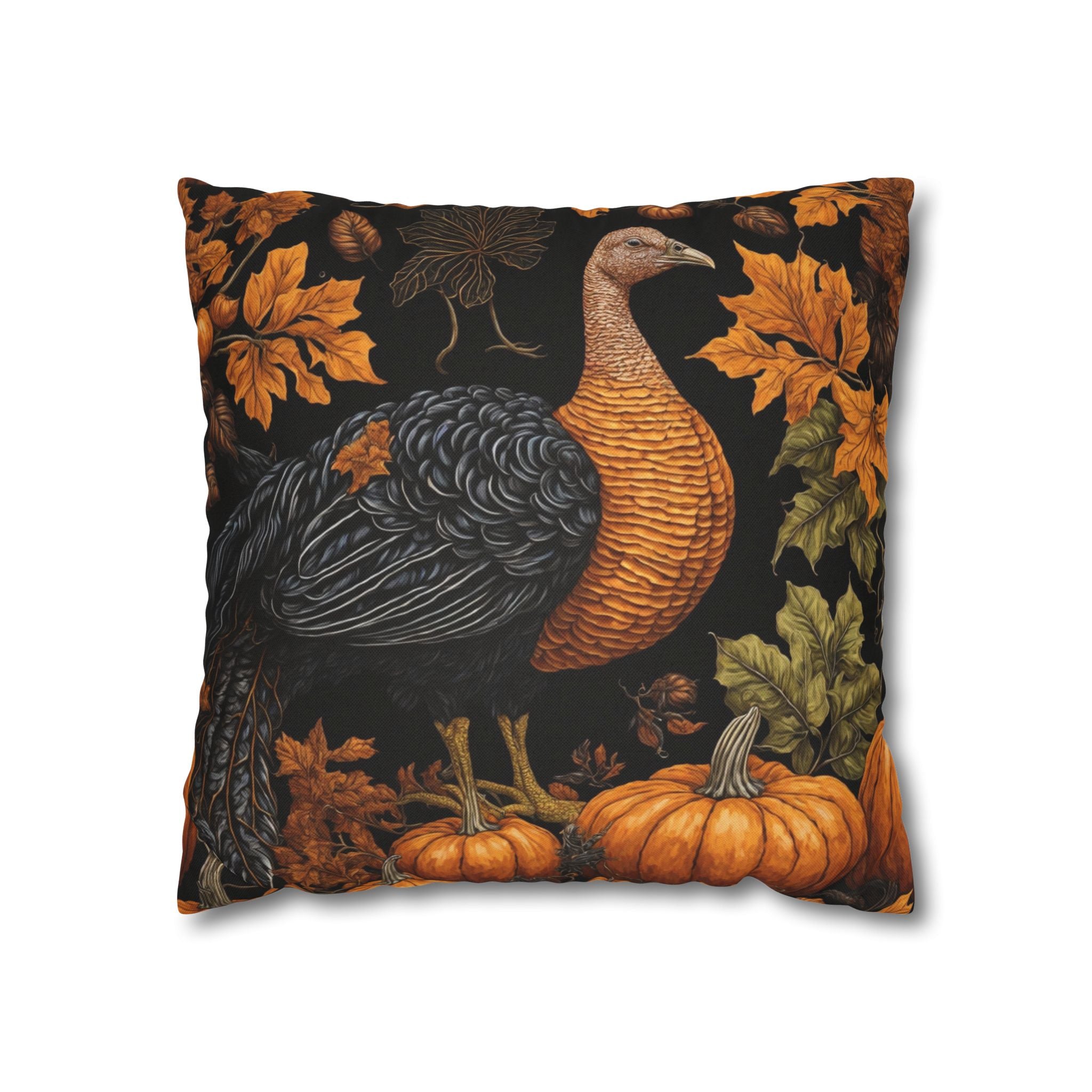 Captivating Tom Turkey Thanksgiving Pose Designed Square Pillow Case Cover - Create a Cozy and Personalized Ambiance in Any Room