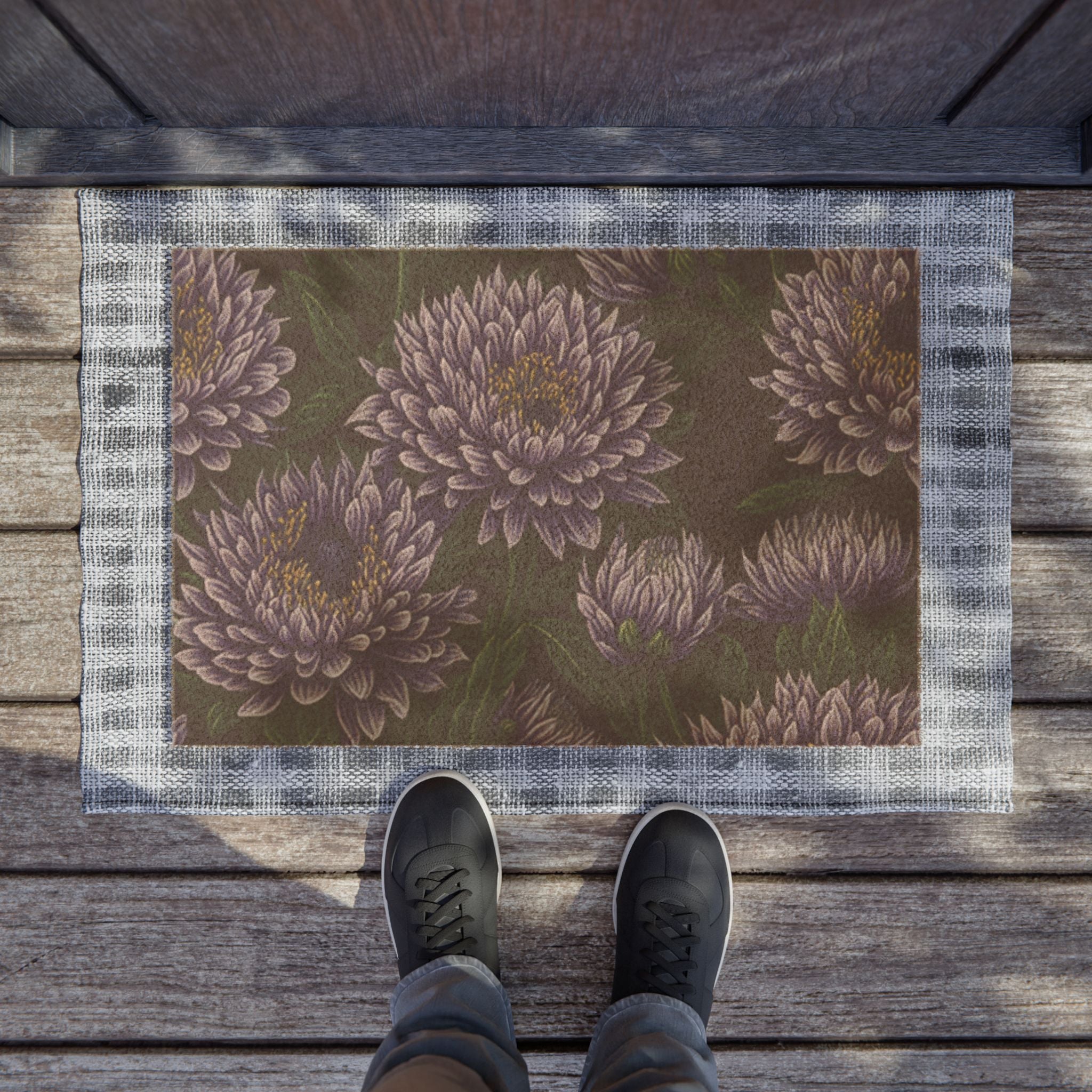 Brilliant Stokesia Floral Designed Doormat