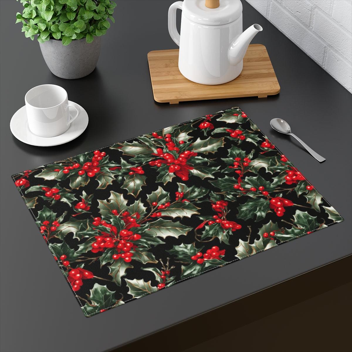 Elegant Holly of Christmas Designed Placemat