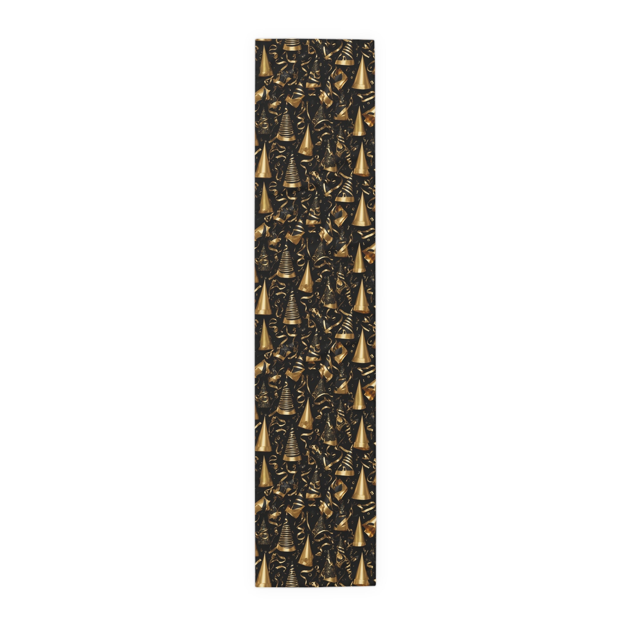 Avant-Garde Stunning Black and Gold Designed New Year's Decor Table Runner - 2 Available Sizes and Material