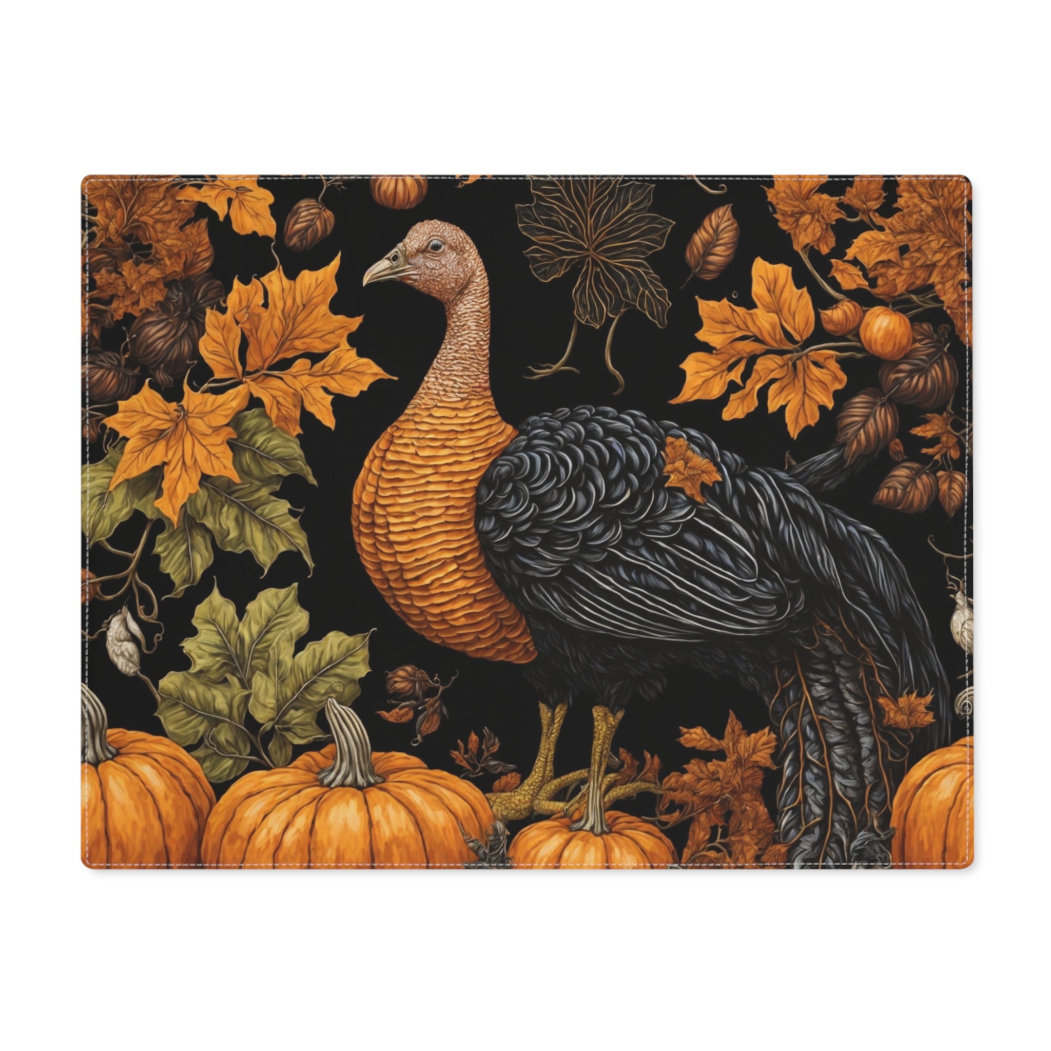 Captivating Tom Turkey Thanksgiving Pose Designed Placemat - Festive Double-Sided Dining Table Accessory for Holiday Gatherings