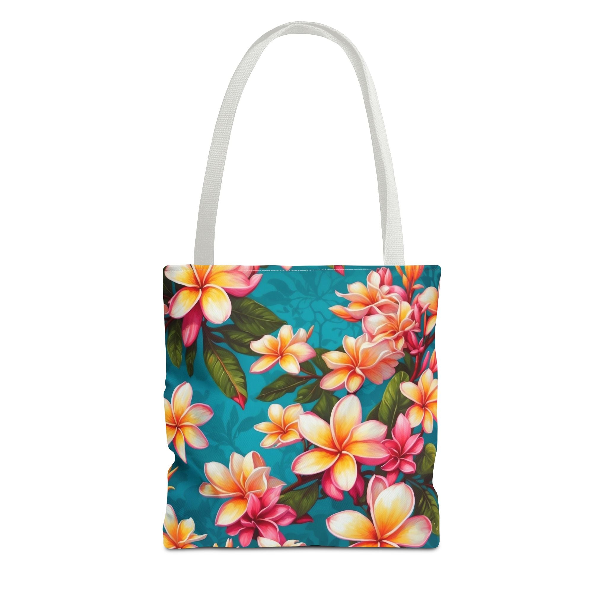 Bold Summer Plumeria Flower Designed Tote Bag 3 Sizes Available