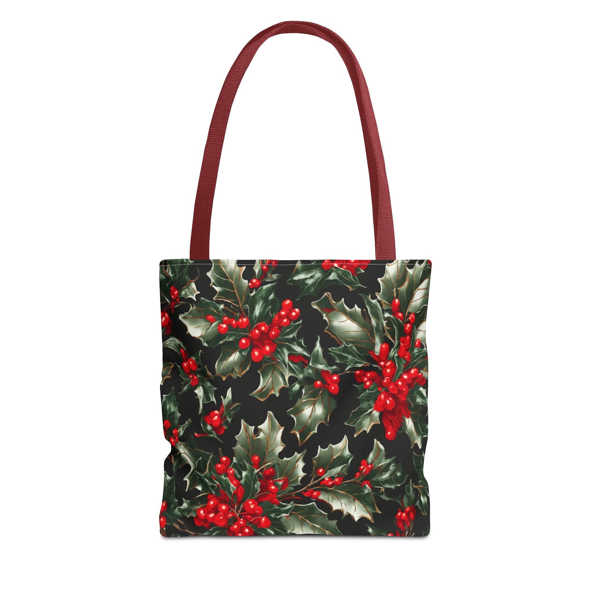 Elegant Holly of Christmas Designed Tote Bag Available in 3 sizes