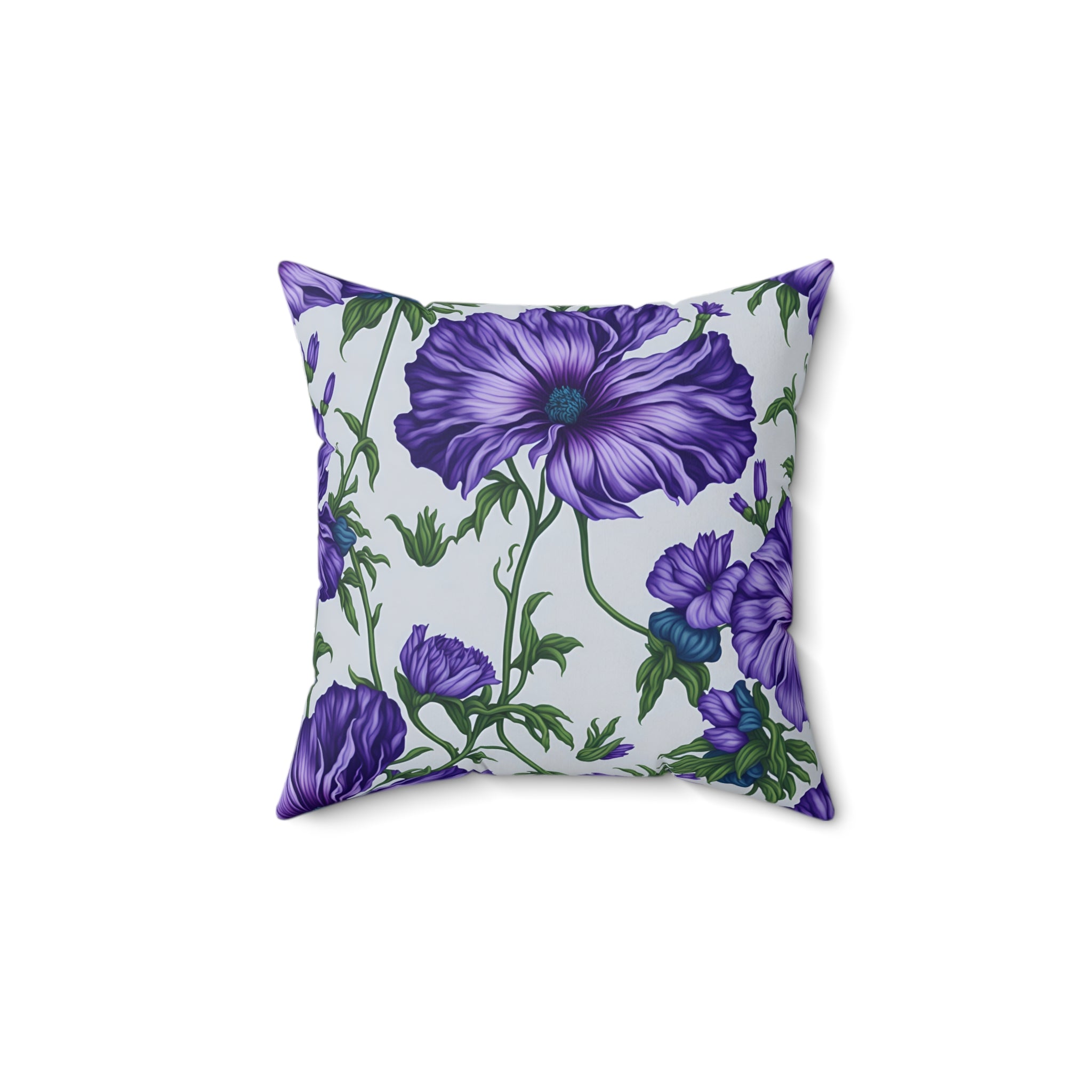 Classic Sidalcea Flowers Designed Spun Polyester Square Throw Pillow with Insert