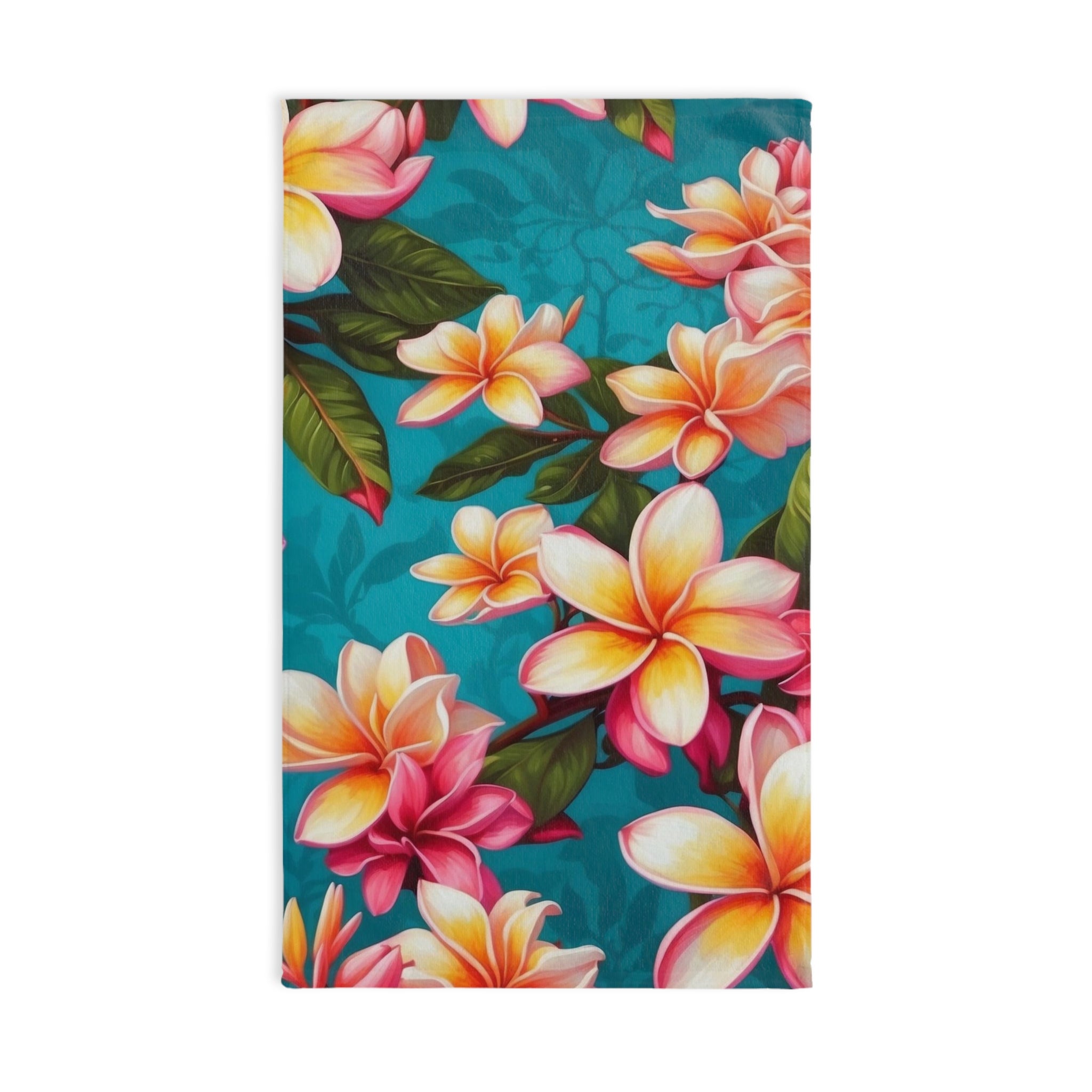 Bold Summer Plumeria Flower Designed Hand Towel