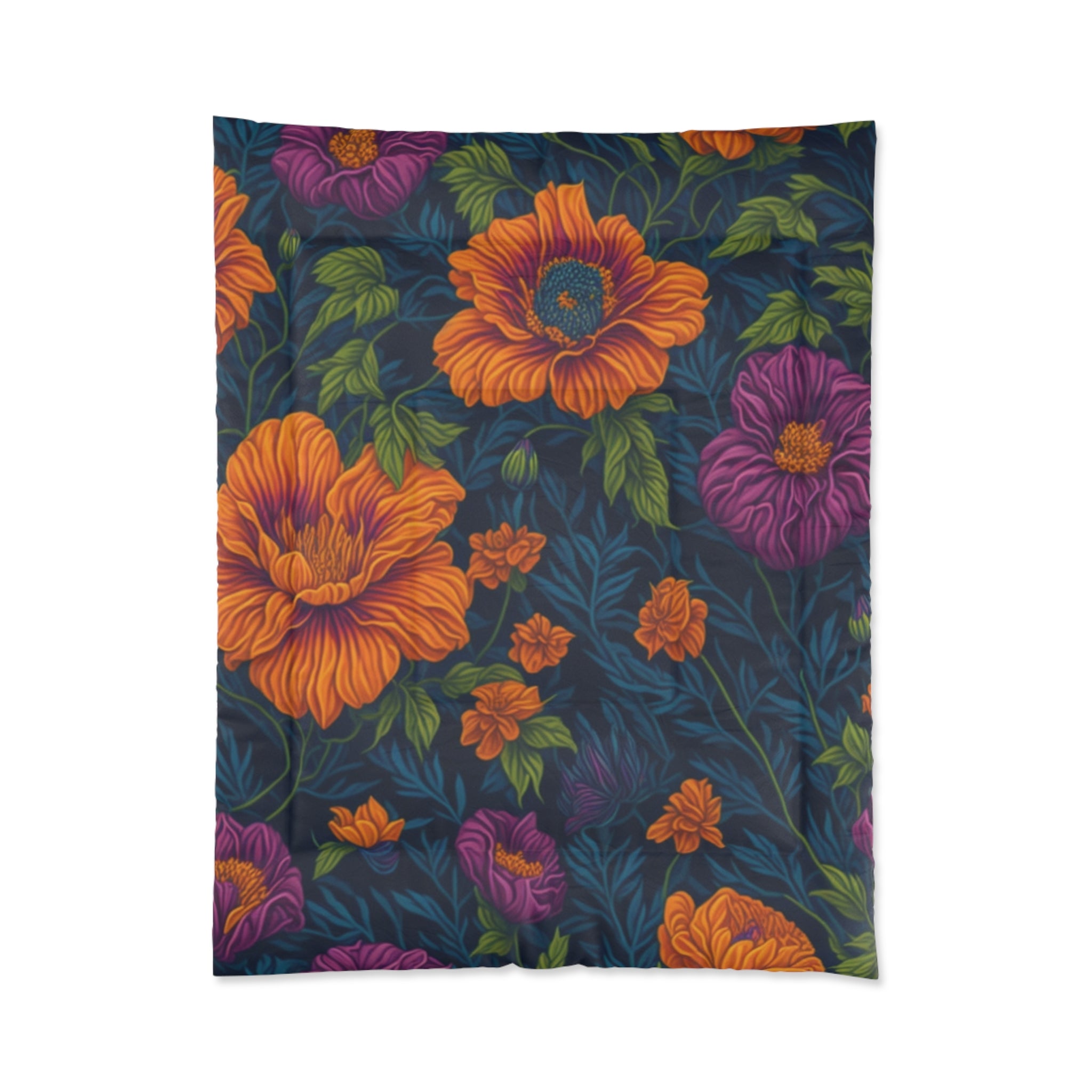 Botanical Tetraneuris Flowers Designed Comforter