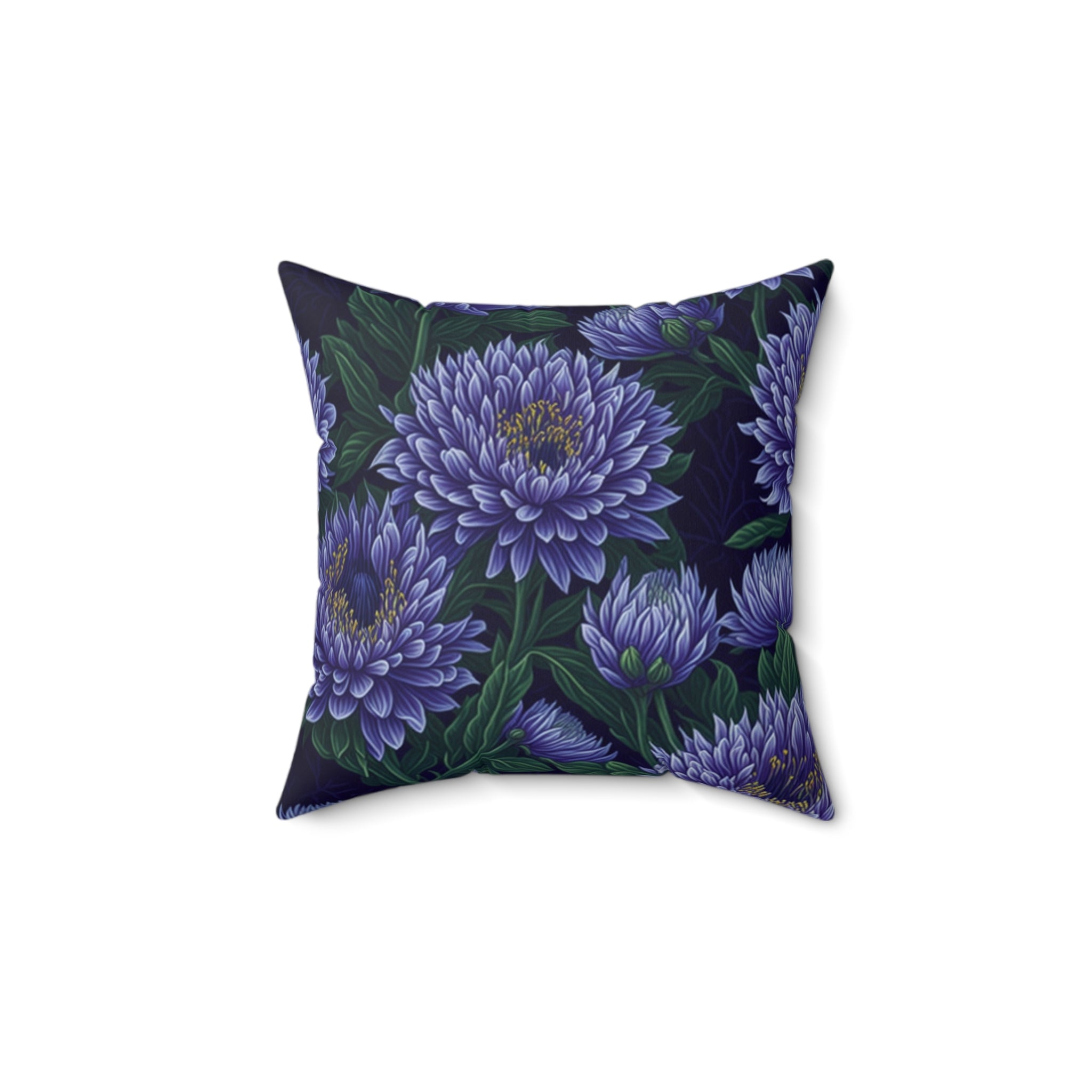 Brilliant Stokesia Floral Designed Indoor Throw Pillows - A Burst of Floral Elegance in Multiple Sizes - With Insert