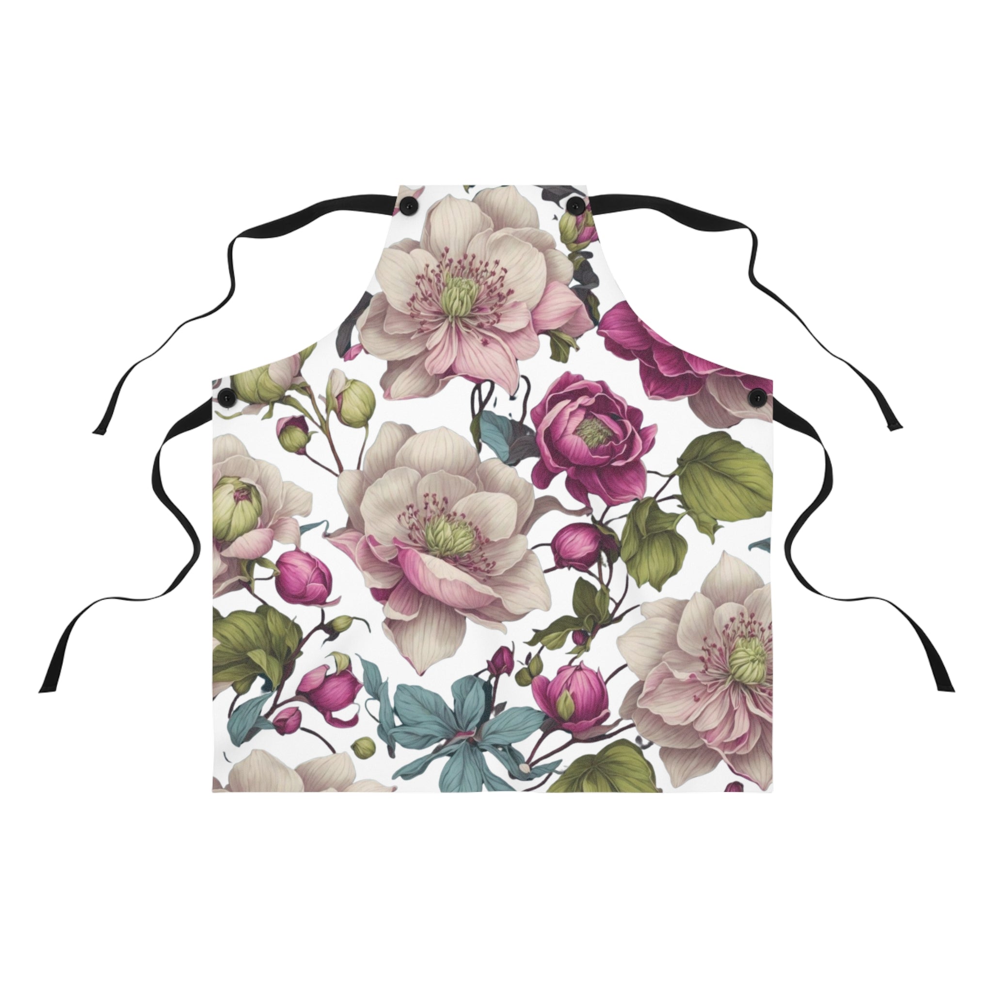 Gentle Spring Helleborus Flowers Designed Apron