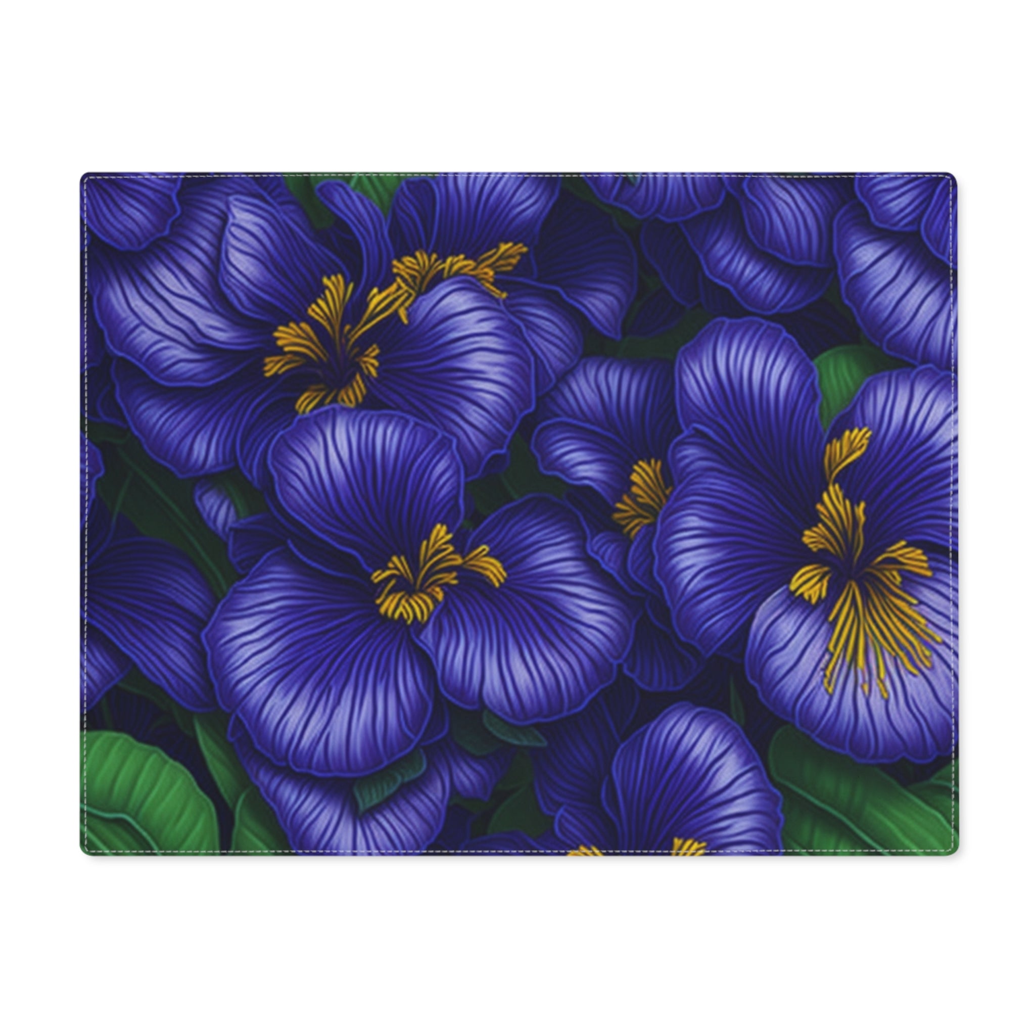 Electric Streptocarpus Flowers Designed Floral Placemat, 1pc