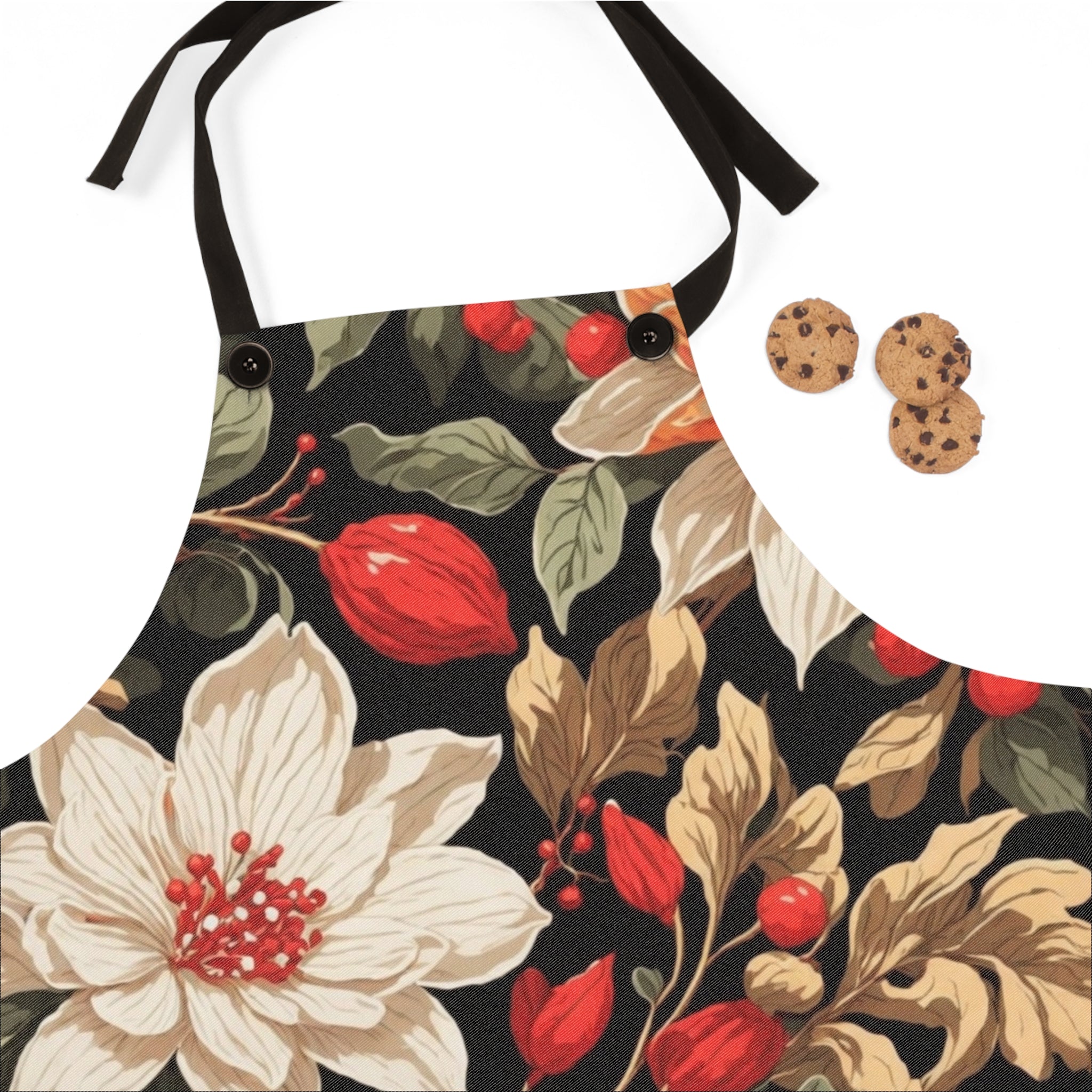 Glimmering Winter Floral Designed Apron