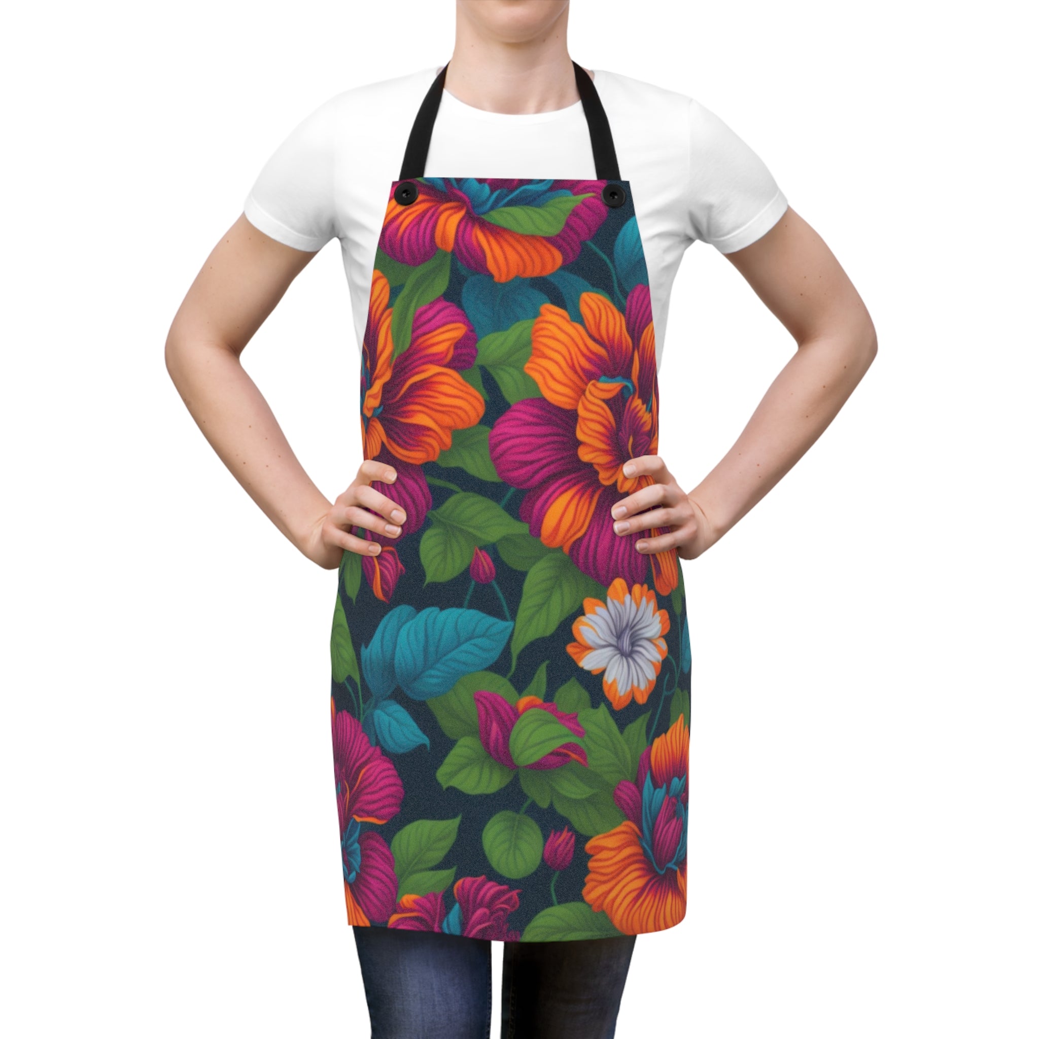 Dramatic Tropical Vesalea Flowers Designed Apron