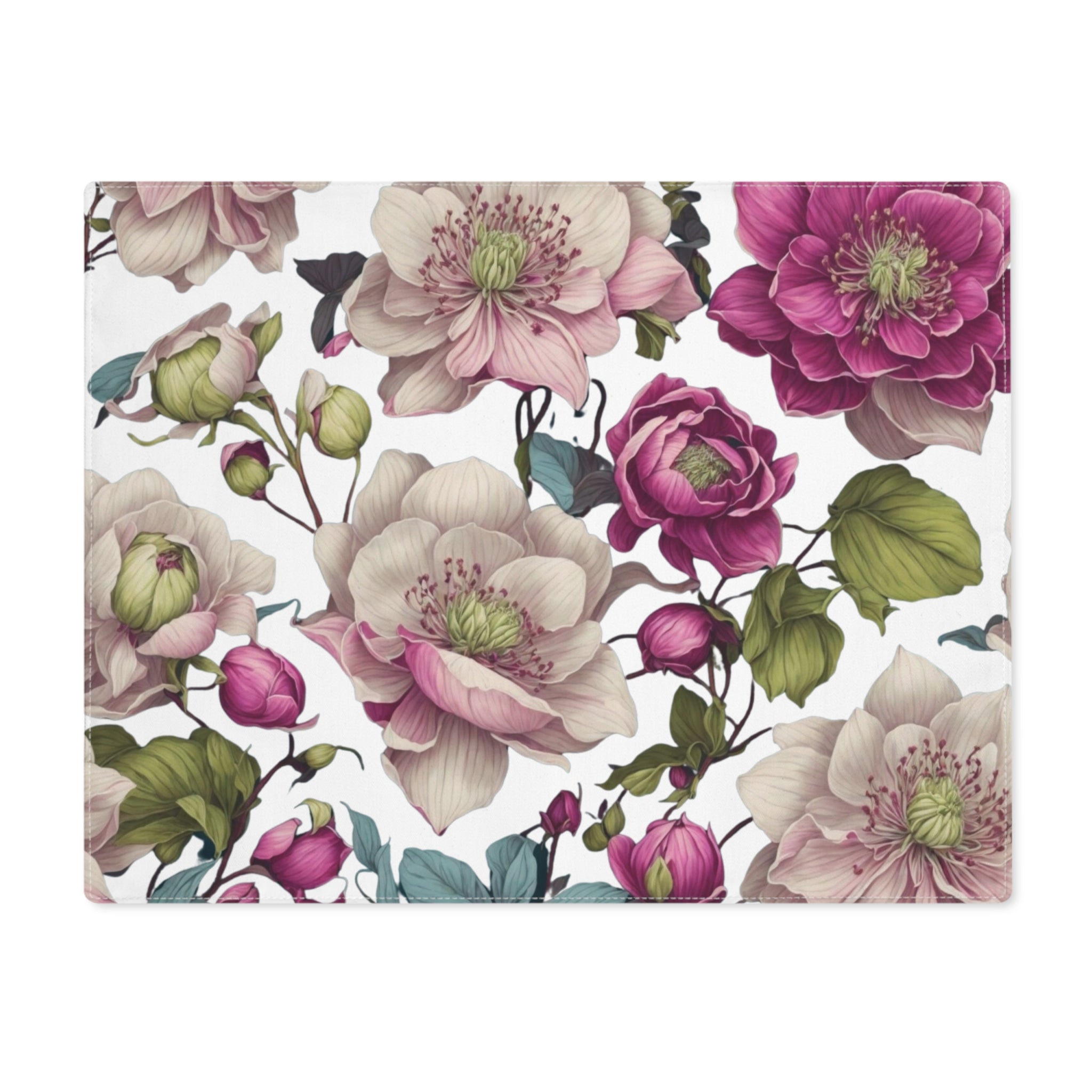 Gentle Spring Helleborus Flowers Design Placemat, 1pc