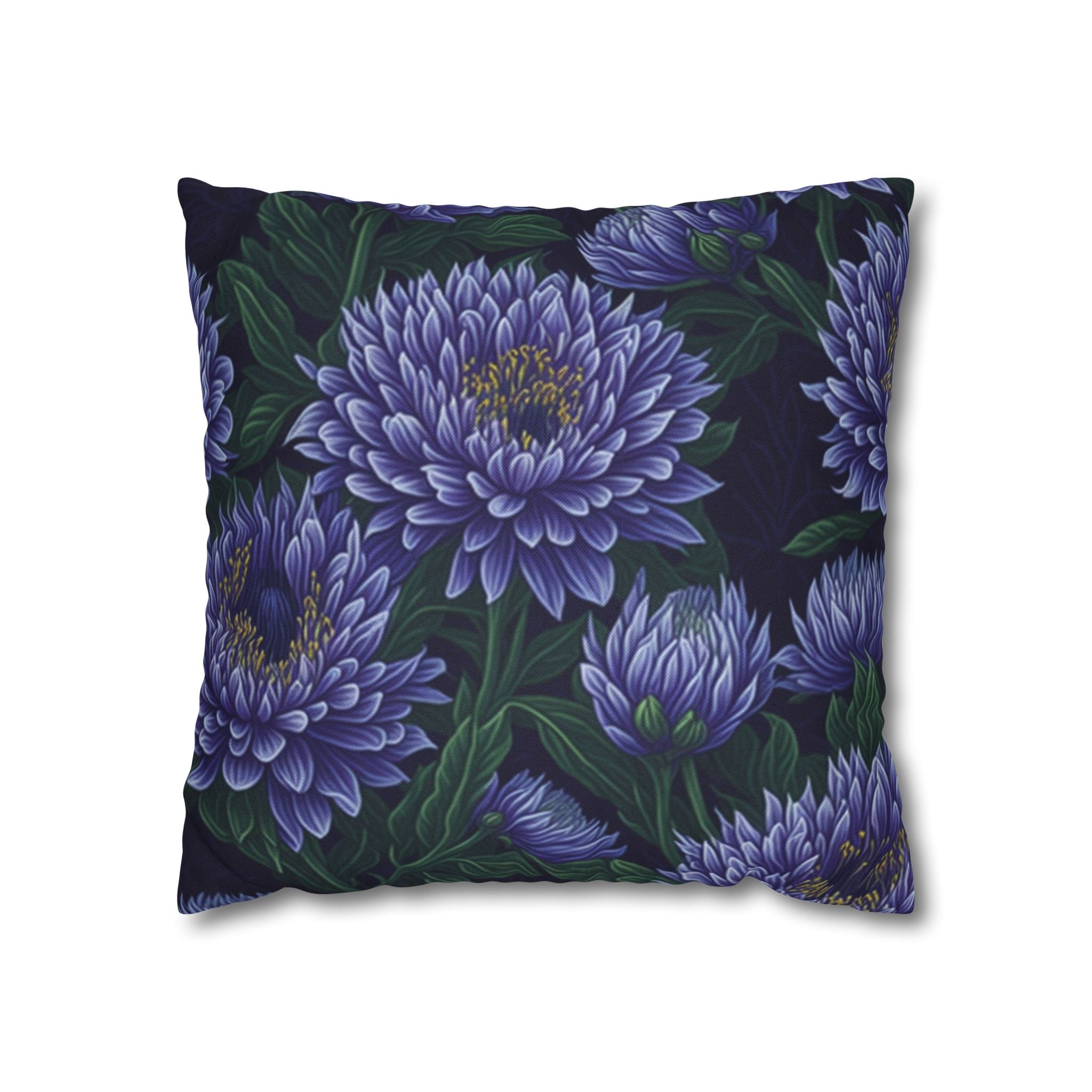 Brilliant Stokesia Floral Designed Spun Polyester Square Pillowcase