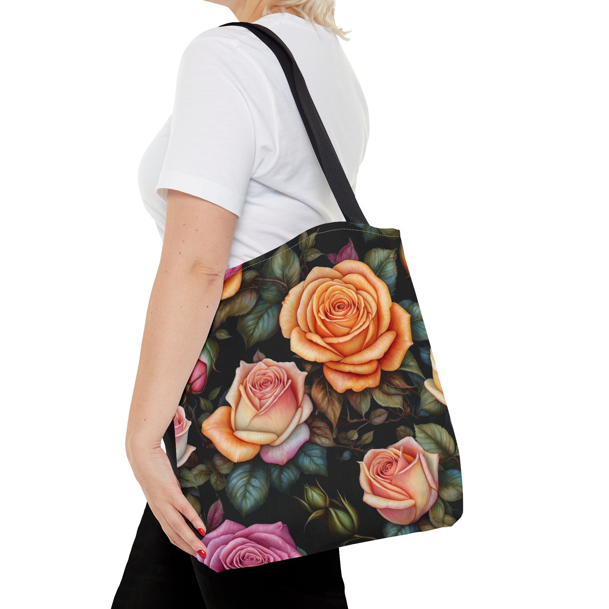Captivating Pastel Roses Floral Designed Tote Bag Available in 3 sizes