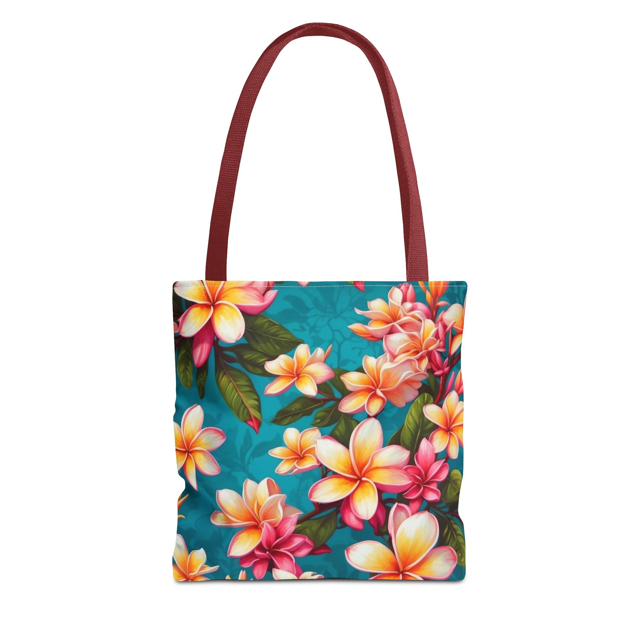 Bold Summer Plumeria Flower Designed Tote Bag 3 Sizes Available