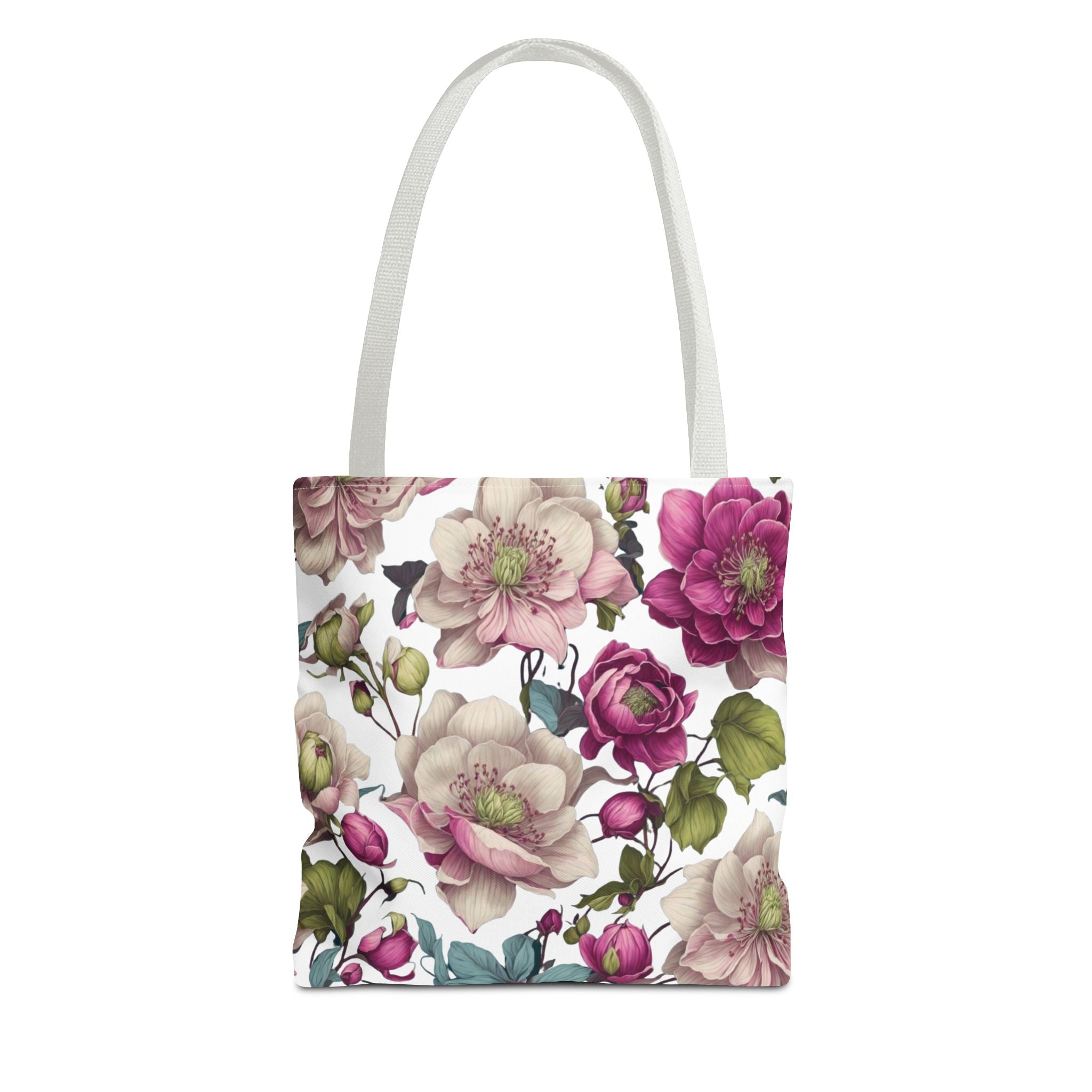 Gentle Spring Helleborus Flowers Designed Tote Bag Available in 3 sizes