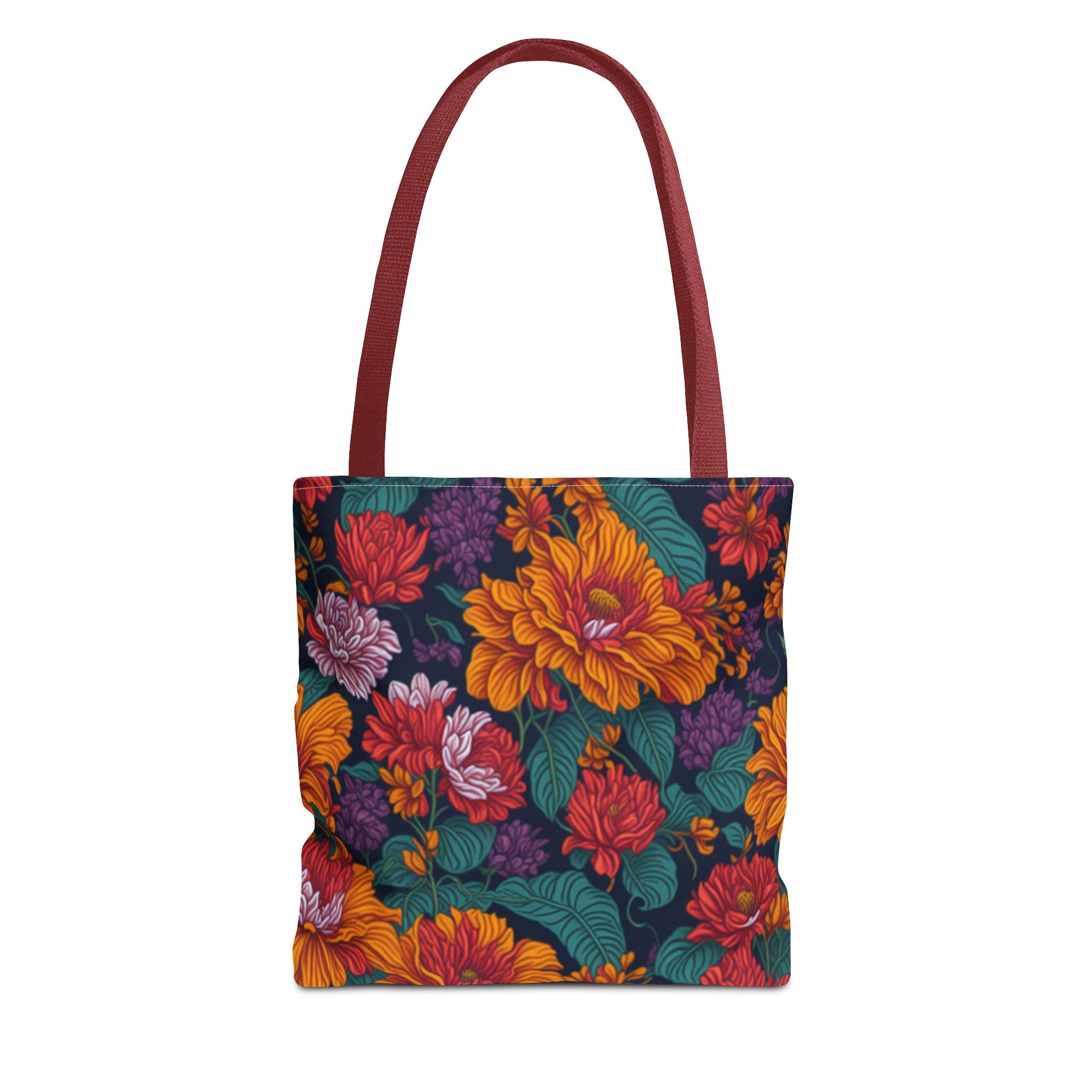 Expressive Tropical Colorful Flowers Designed Tote Bag