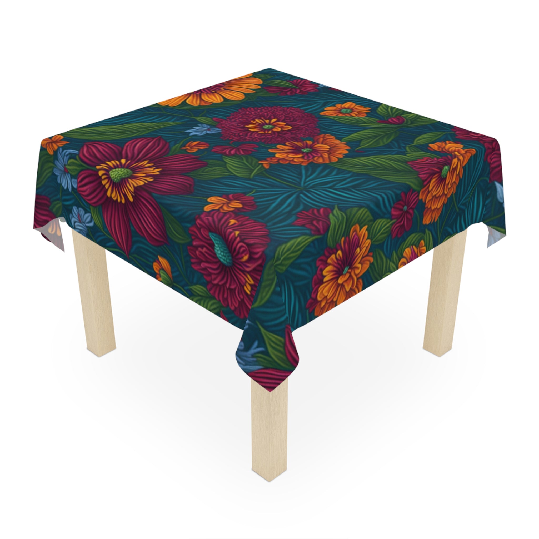 Exotic Tolmiea Flowers Designed 55" x 55" Tablecloth