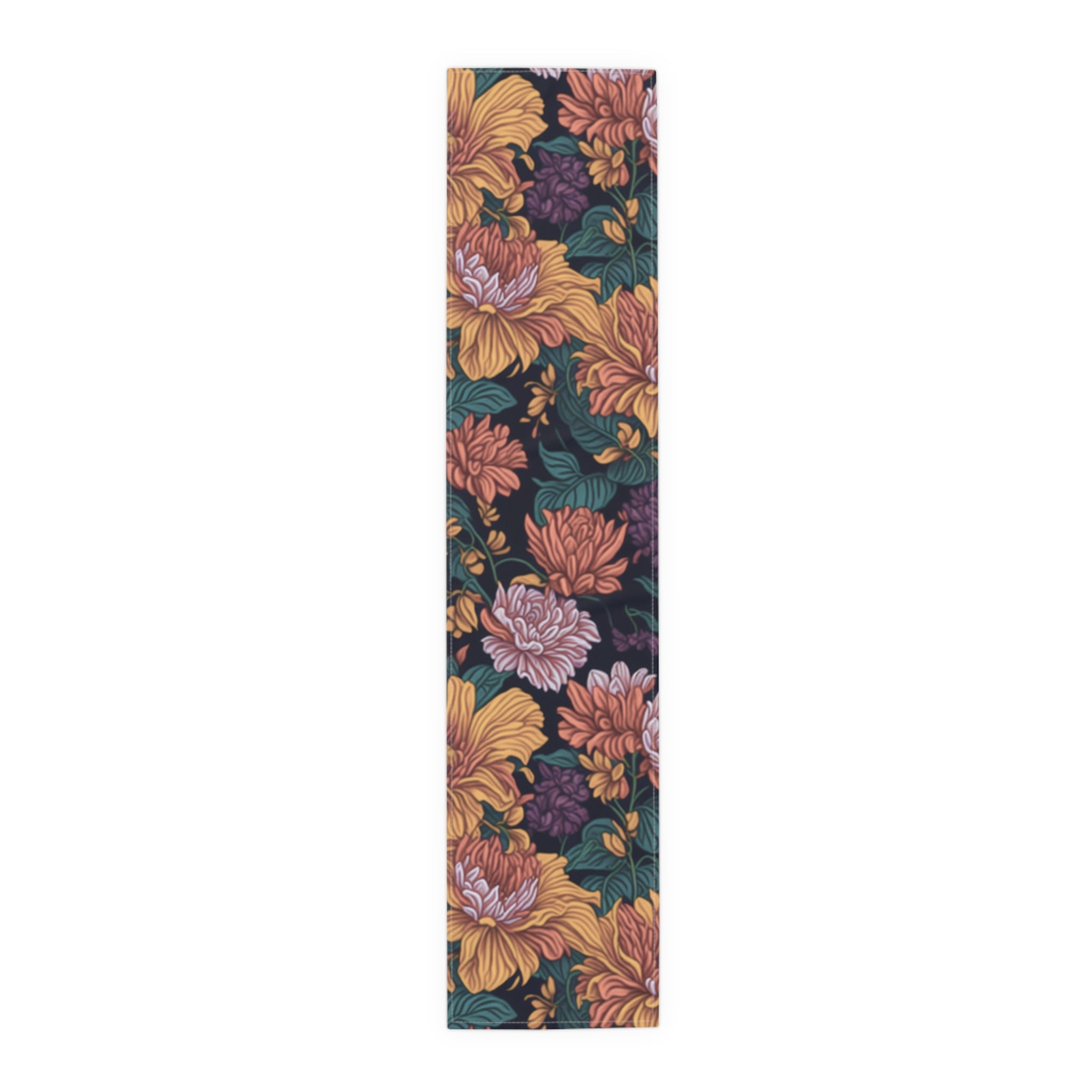 Expressive Tropical Colorful Flowers Designed Floral Table Runner (Cotton, Poly) 2 Sizes Available