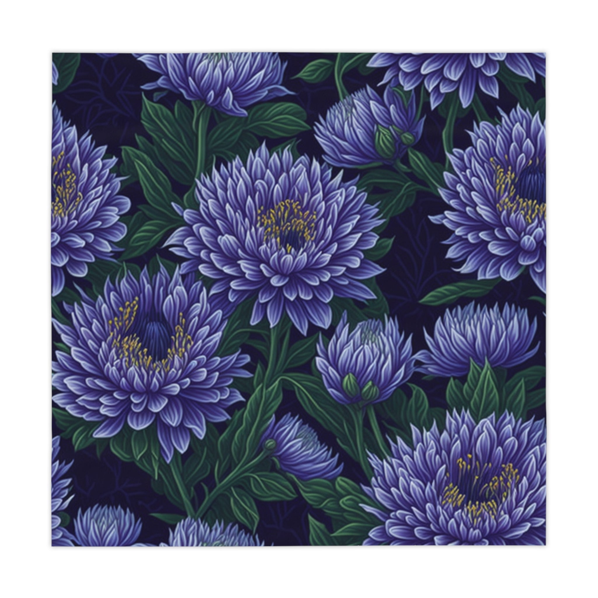 Brilliant Stokesia Floral Designed 55" x 55" Tablecloth