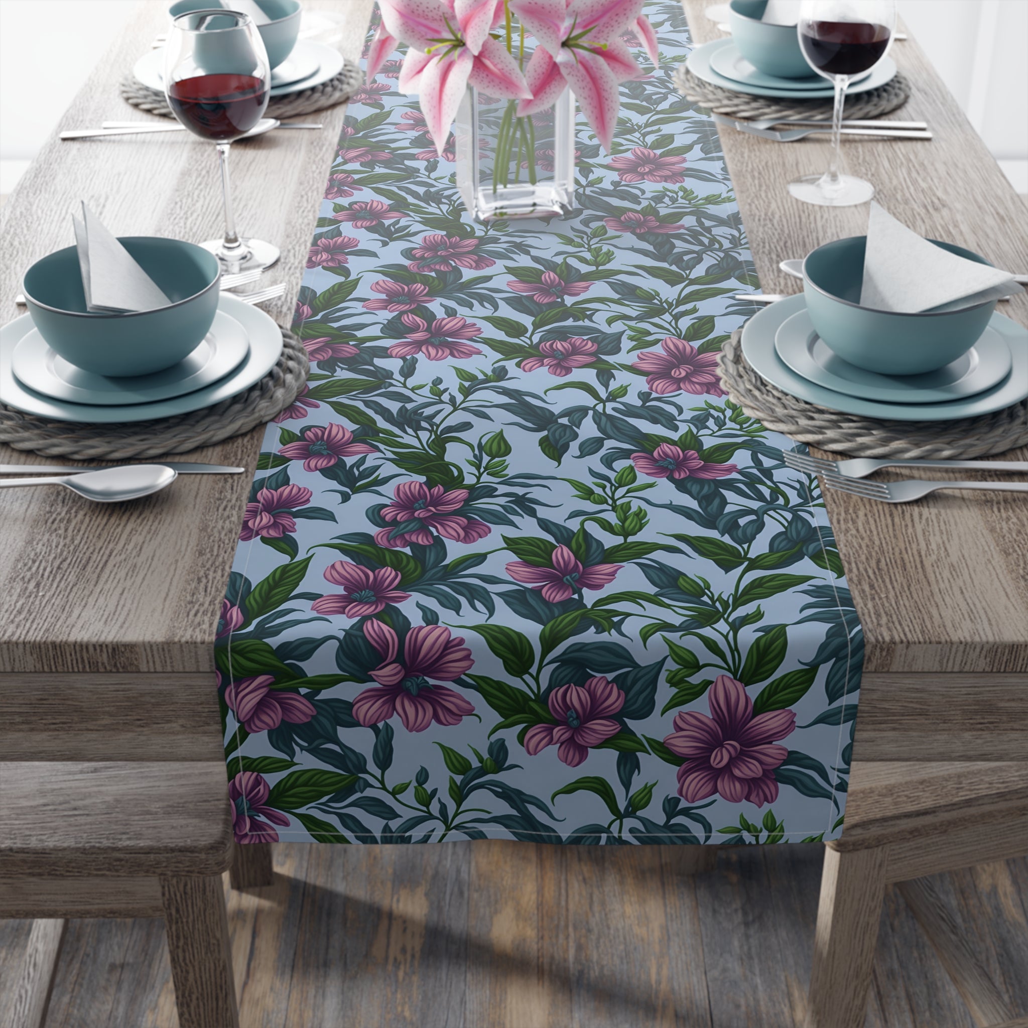 Charming Summer Stevia Flowers Designed Table Runner (Cotton, Poly) Available in 2 Sizes