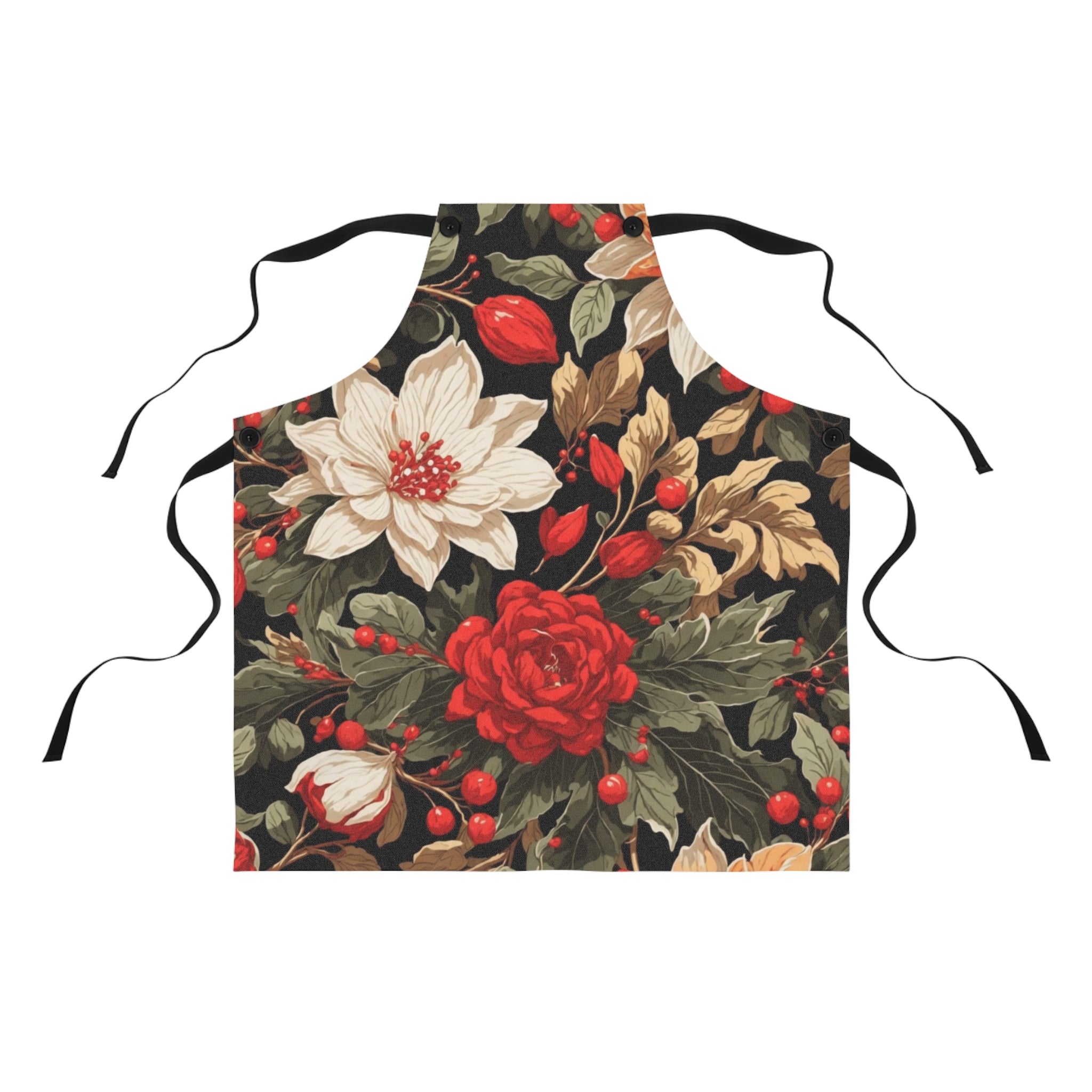 Glimmering Winter Floral Designed Apron
