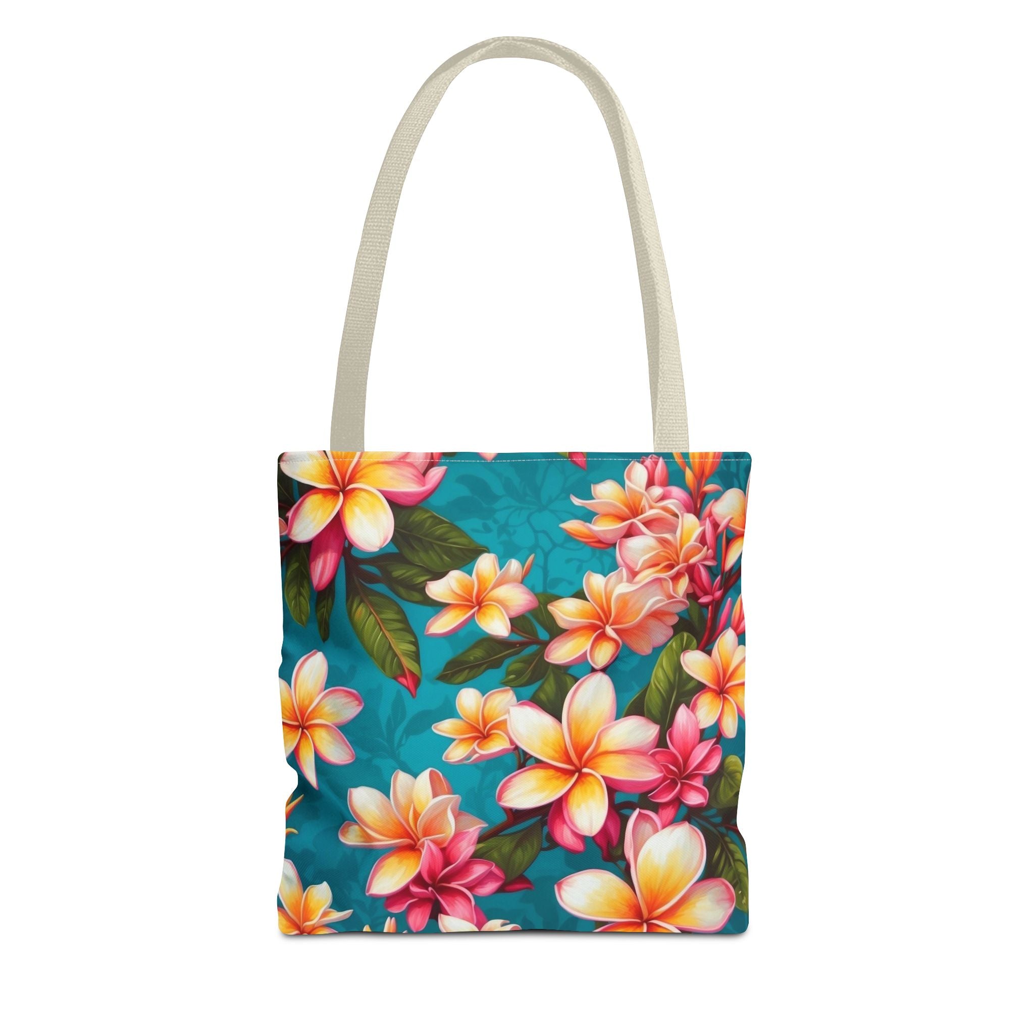 Bold Summer Plumeria Flower Designed Tote Bag 3 Sizes Available