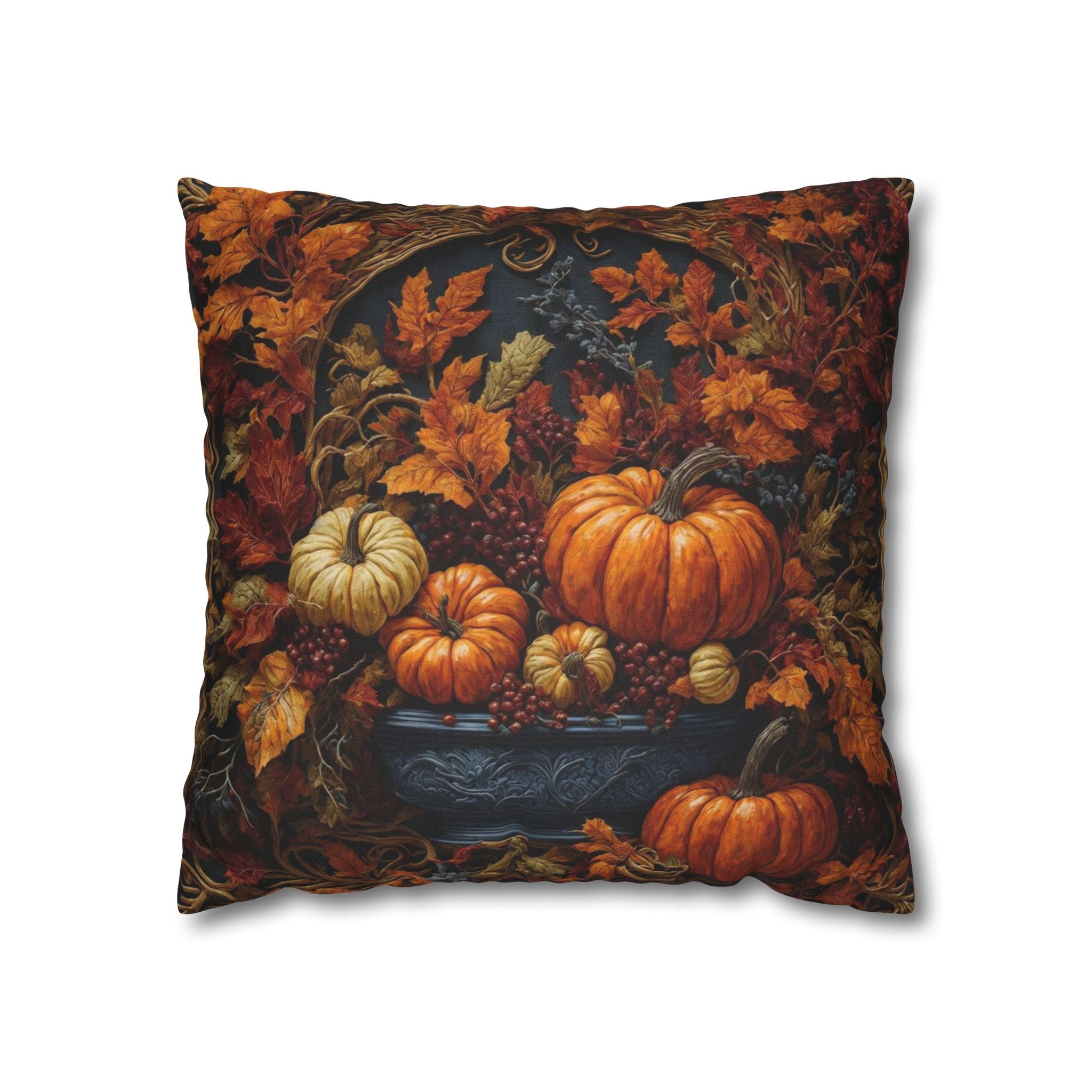 Autumn Collage Fall Design Square Pillow Case Cover - Seasonal Decor for Every Room - 100% Polyester, Double-Sided Print, Concealed Zipper