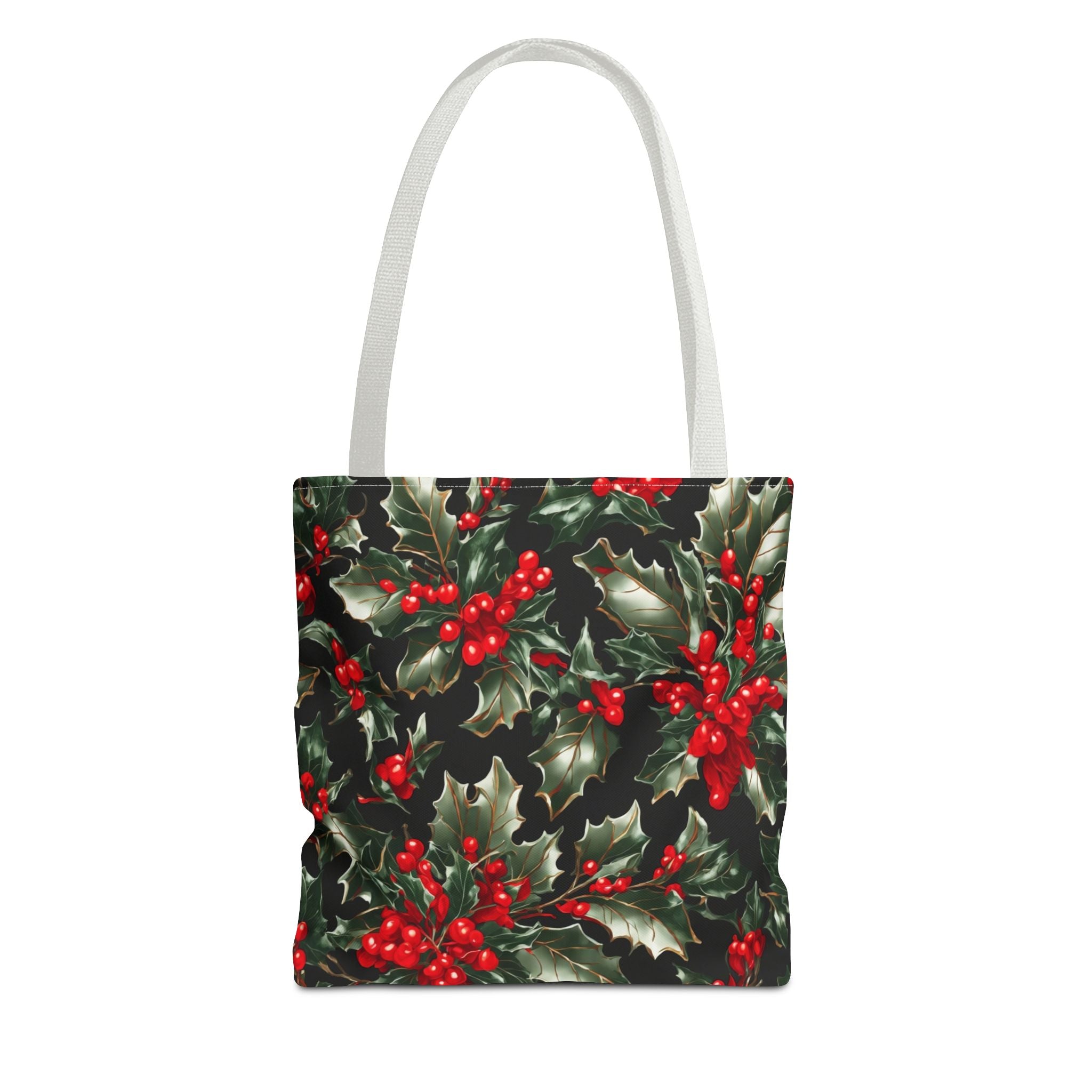 Elegant Holly of Christmas Designed Tote Bag Available in 3 sizes