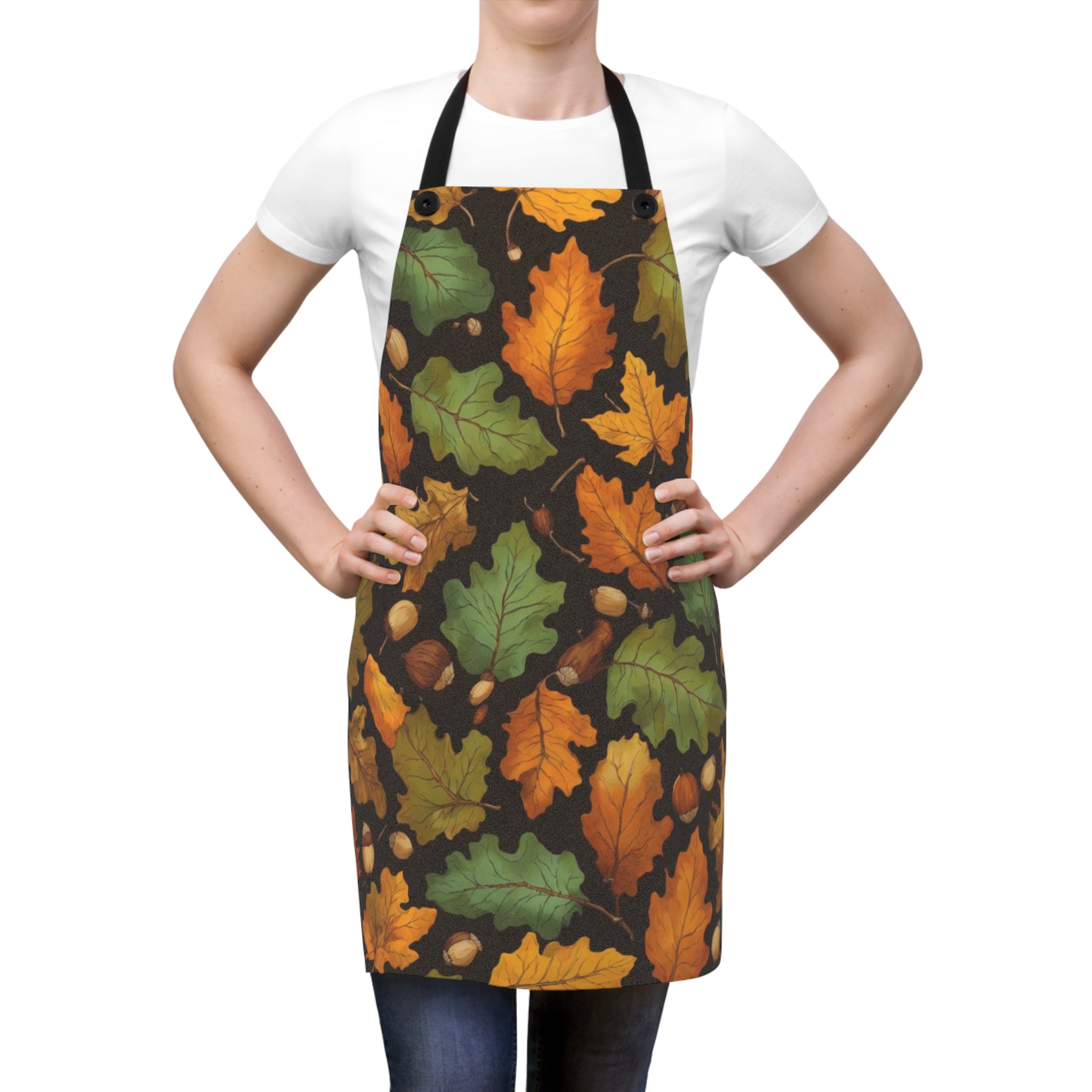 Bright Autumn Foliage with Acorns Fall Designed Apron