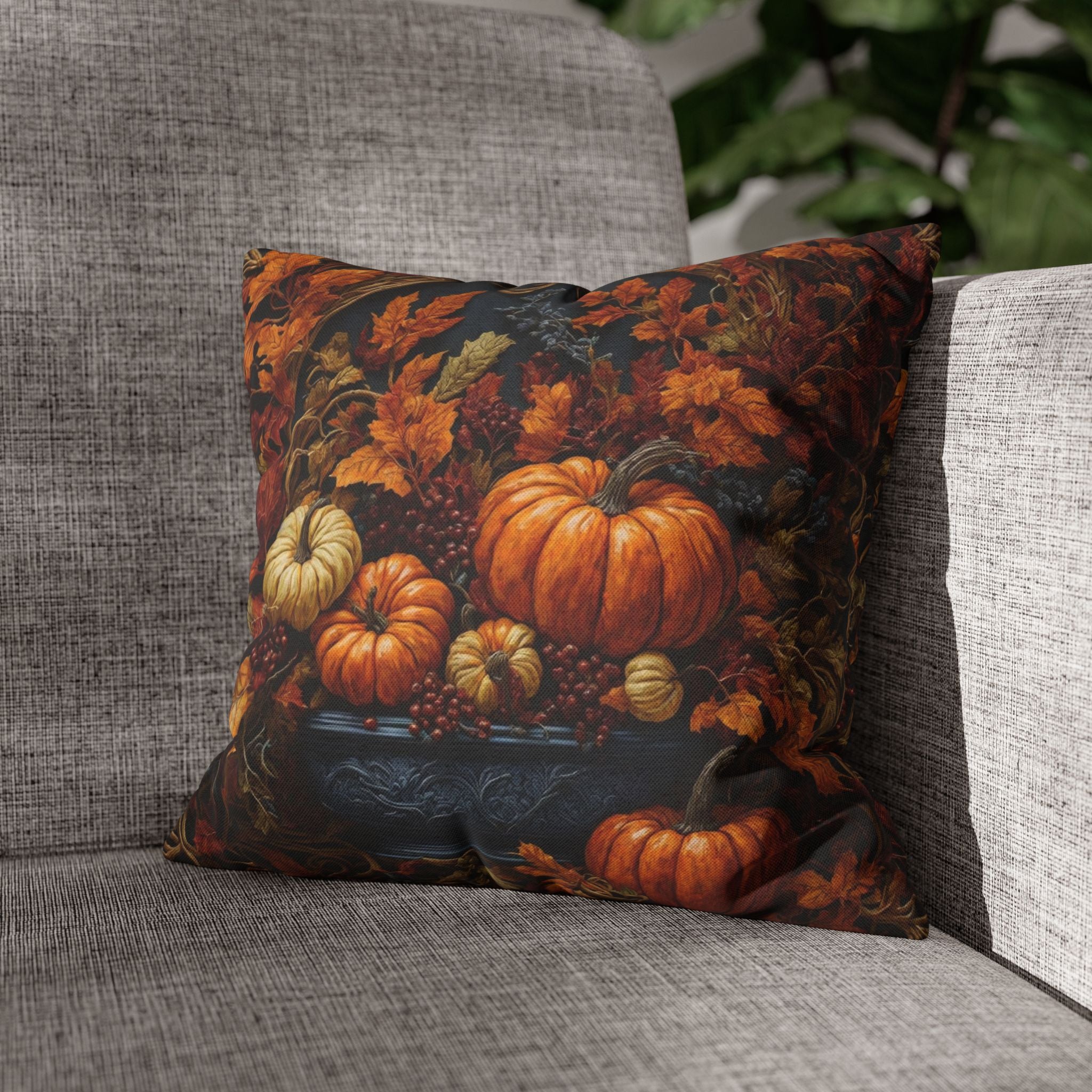 Autumn Collage Fall Design Square Pillow Case Cover - Seasonal Decor for Every Room - 100% Polyester, Double-Sided Print, Concealed Zipper