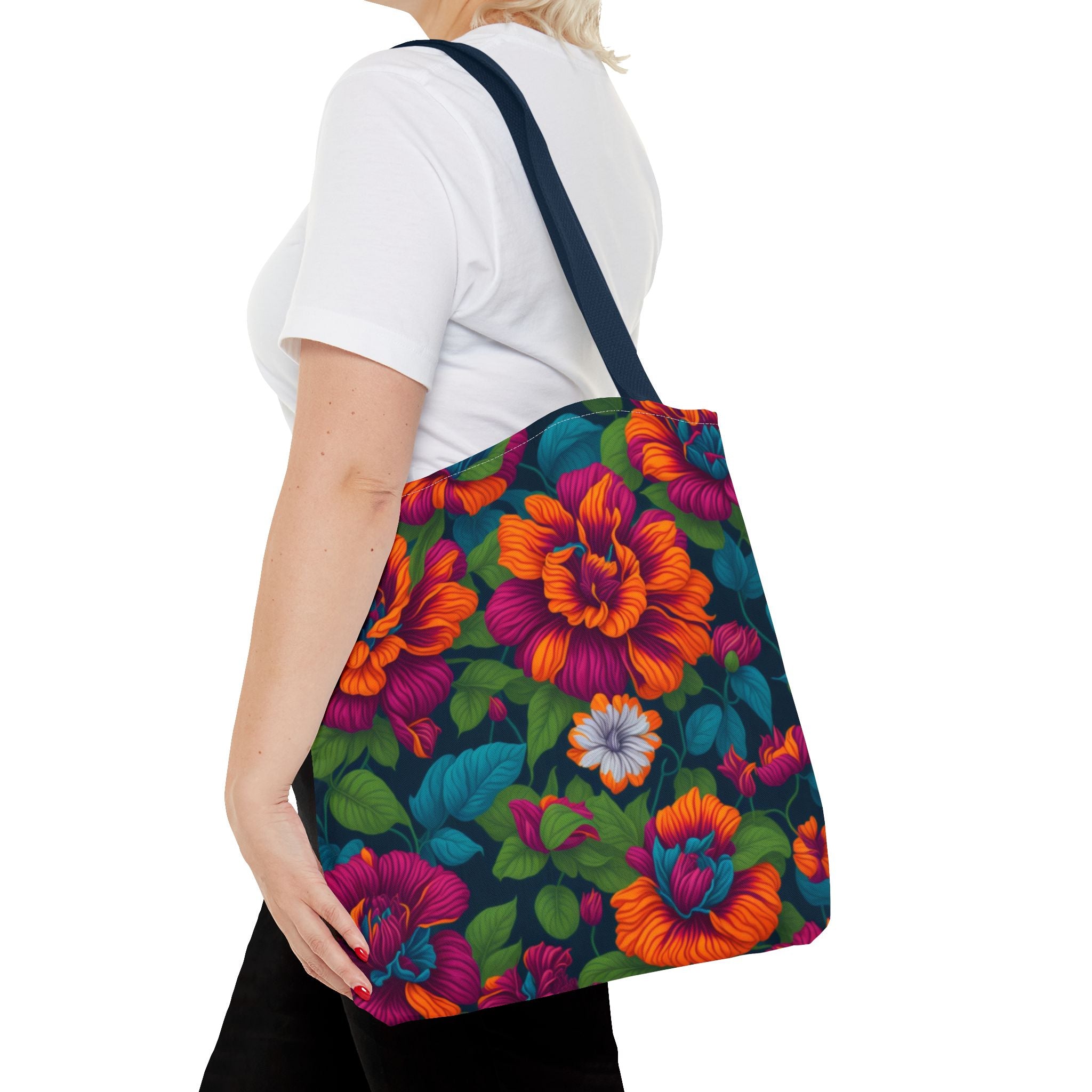 Dramatic Tropical Vesalea Flowers Designed Tote Bag