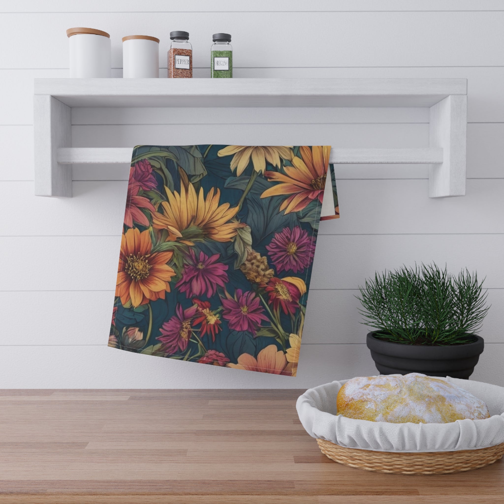 Beautiful Zinnia Blooming Garden Designed Tea Towels (cotton, poly)