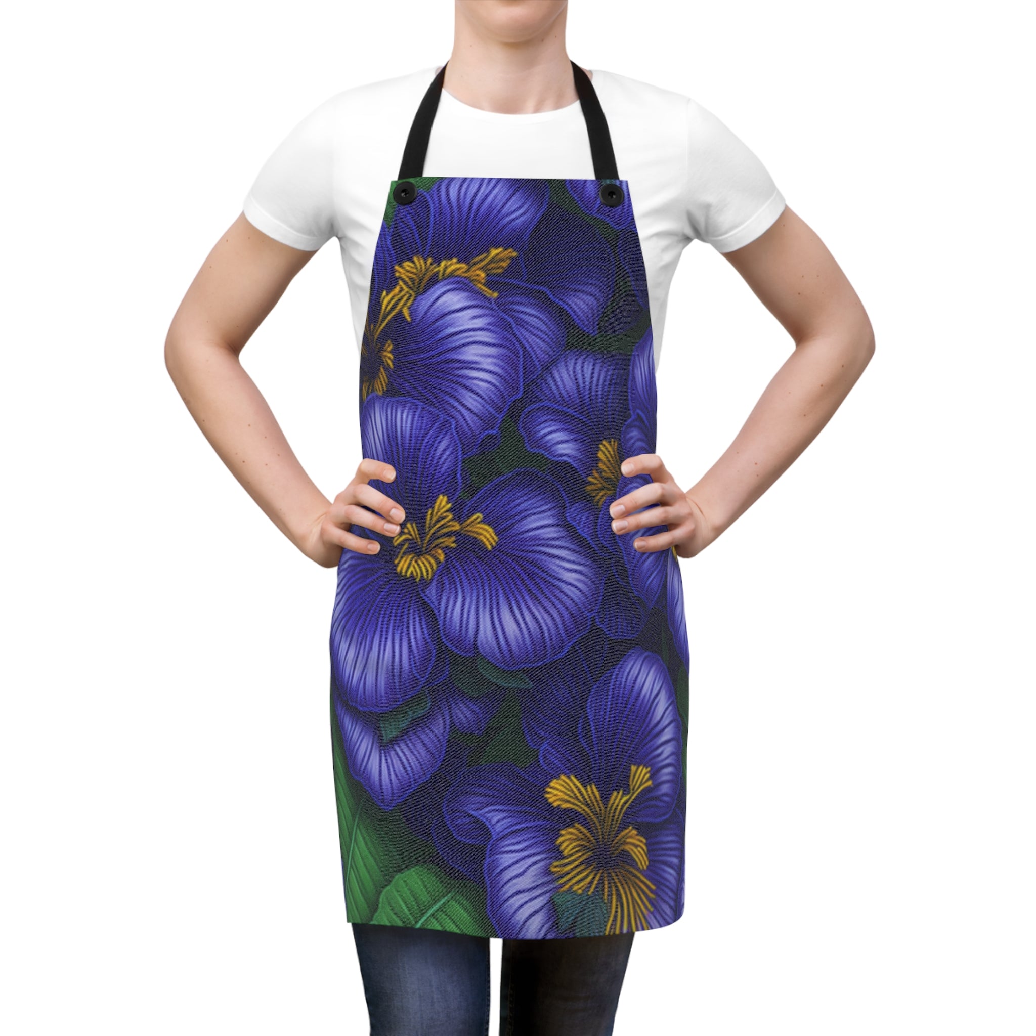 Electric Streptocarpus Flowers Design Kitchen Apron